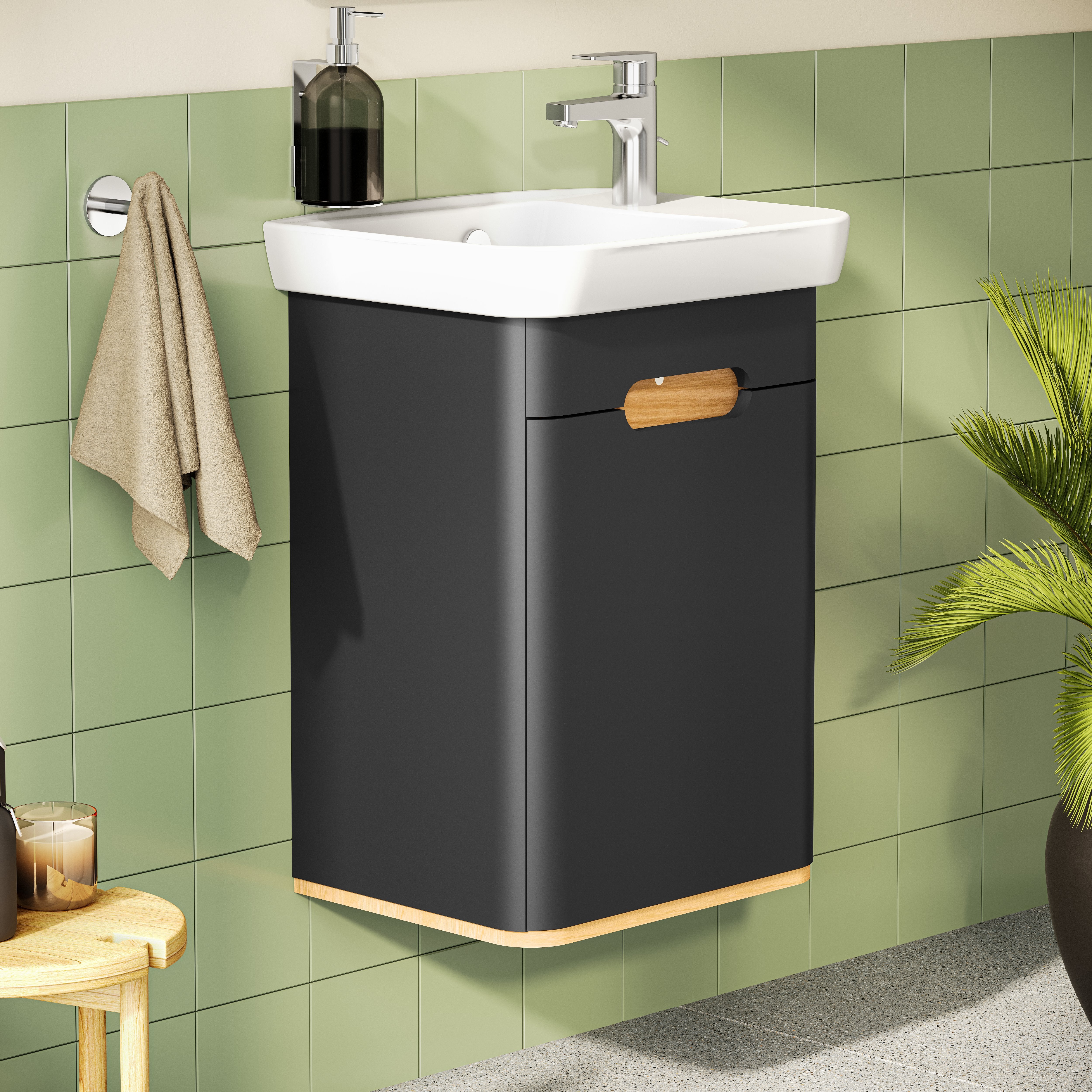 Vitra Sento Badkameronderkast Mat Antraciet 50Cm