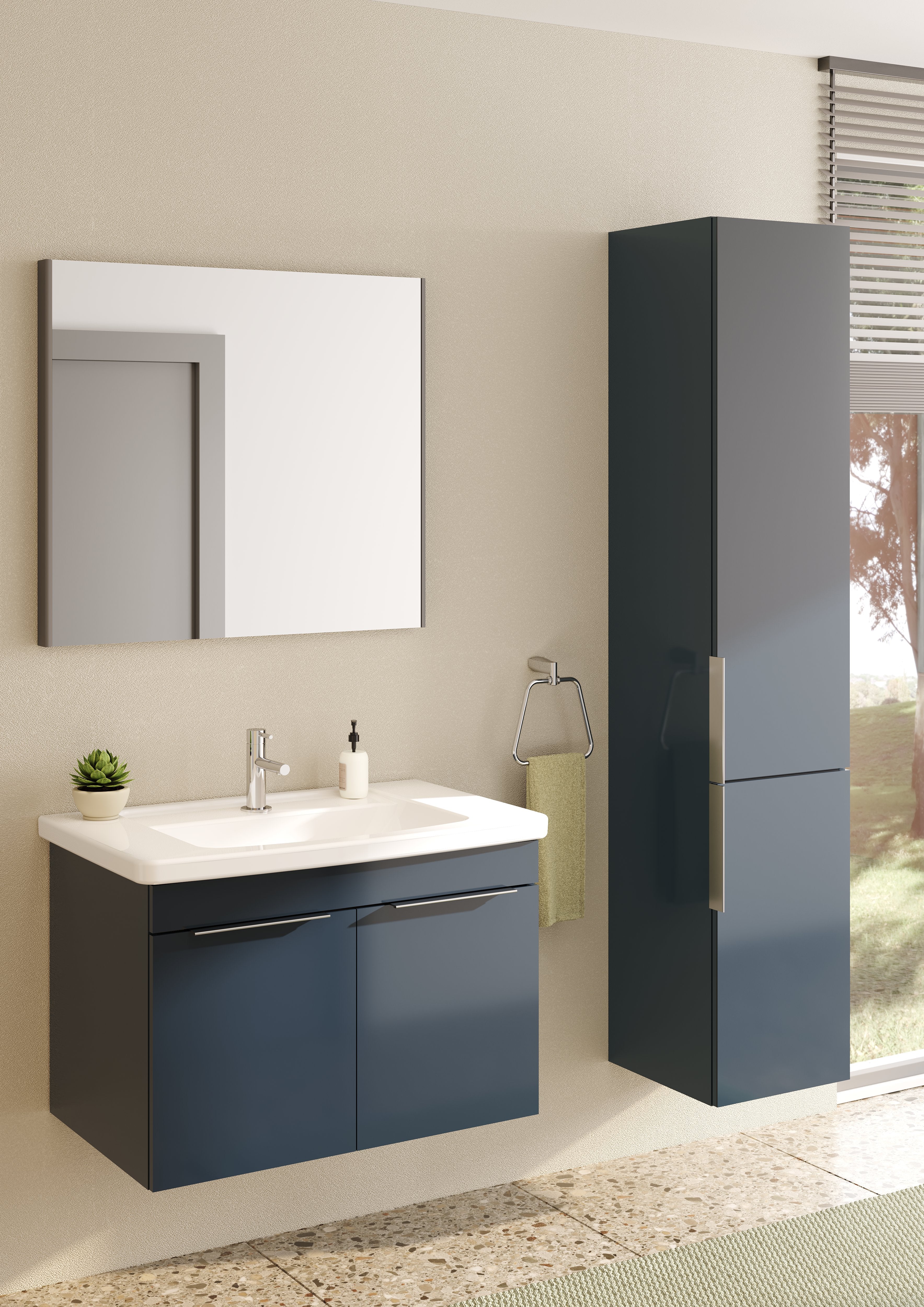 Vitra Basis Badkamerspiegel Geborsteld Chroom 80Cm