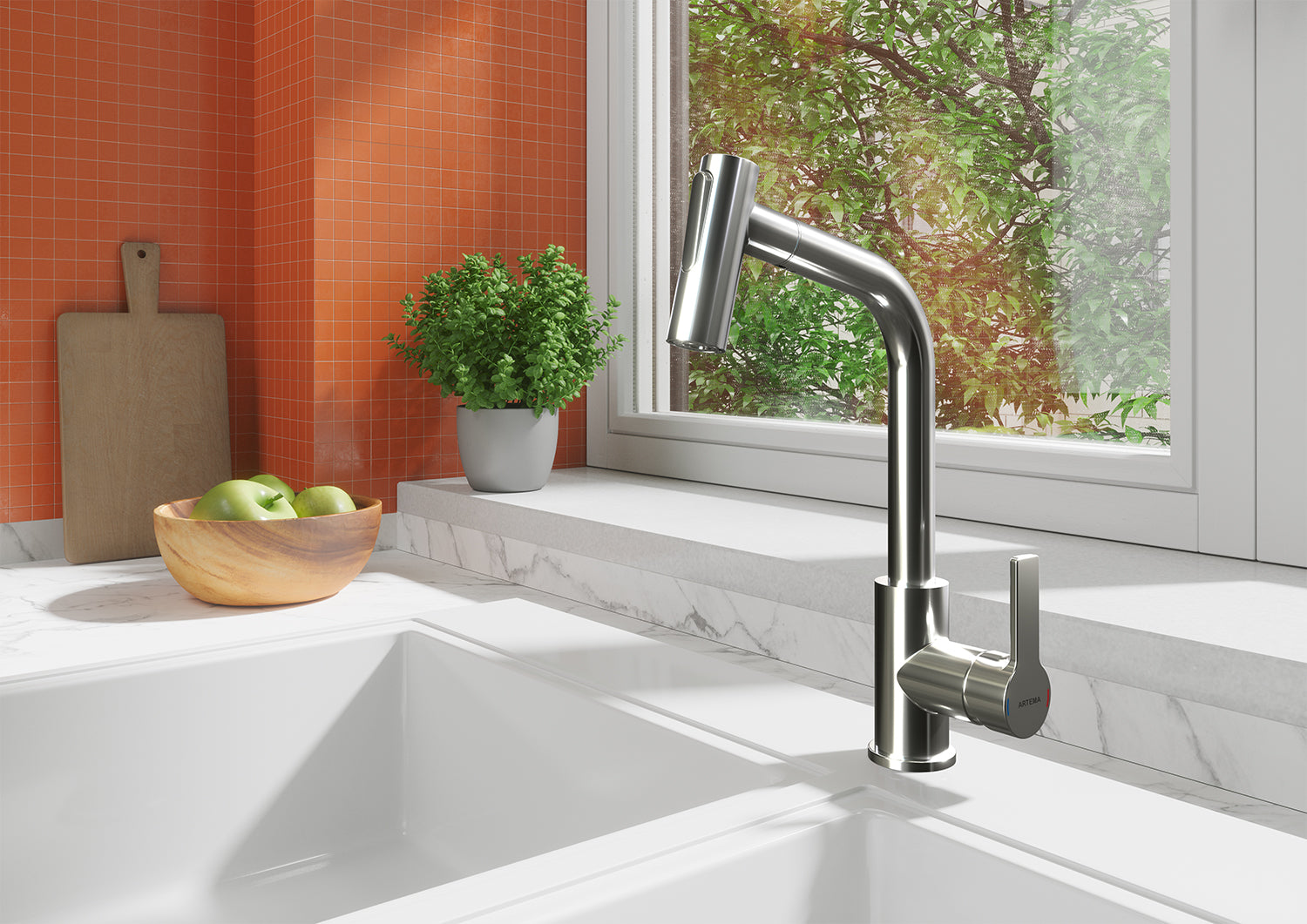 Vitra Masterline Maestro Pull-Out Keukenkraan Chroom
