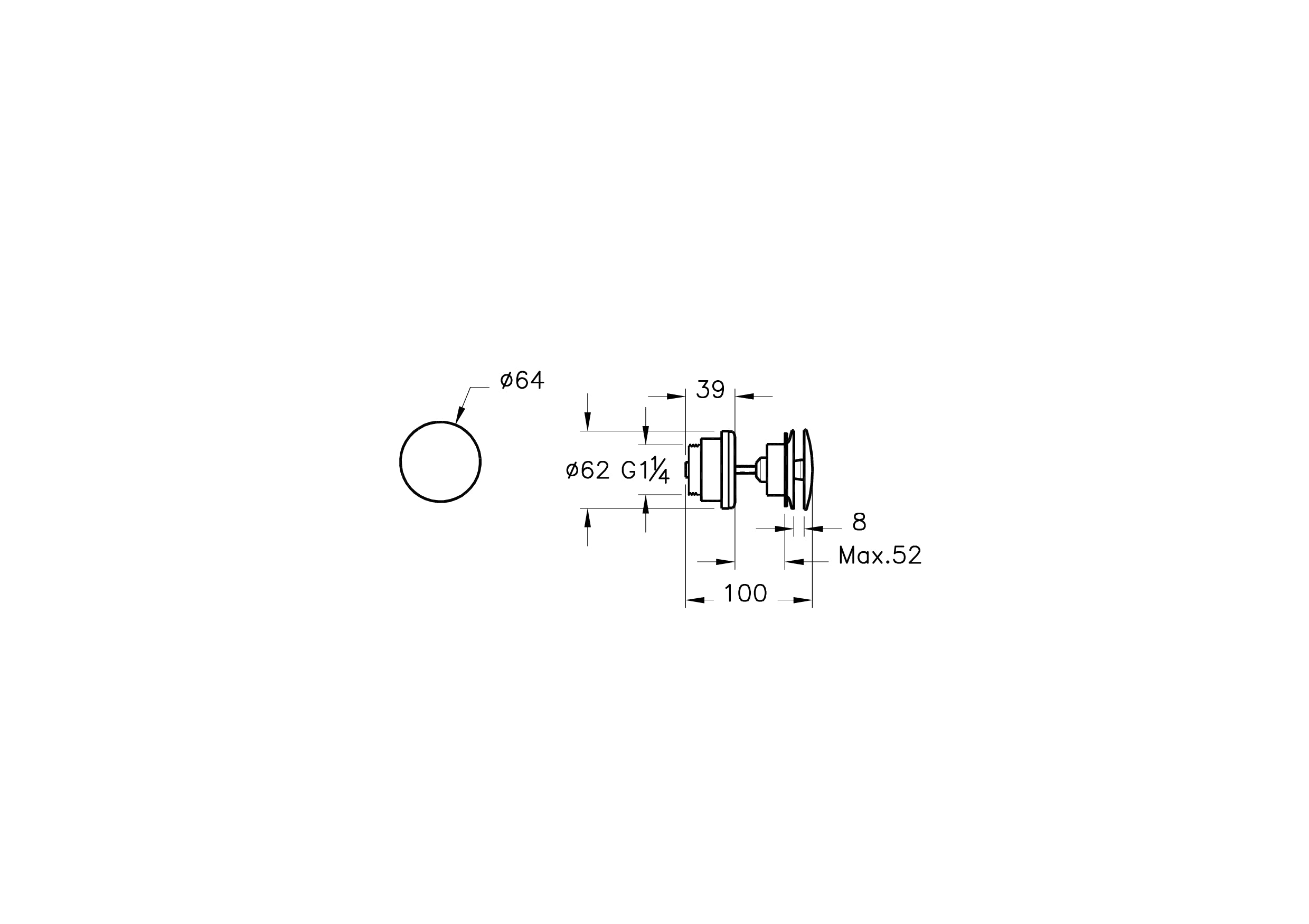 Vitra Origin Afvoerplug Mat Zwart