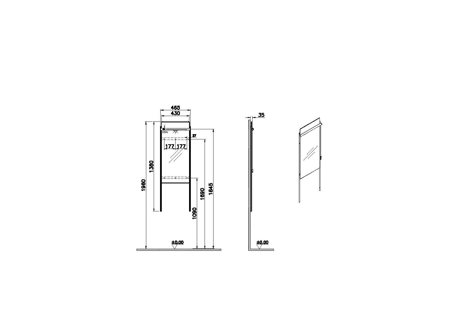 Vitra Equal Badkamerspiegel Met Verlichting 40Cm