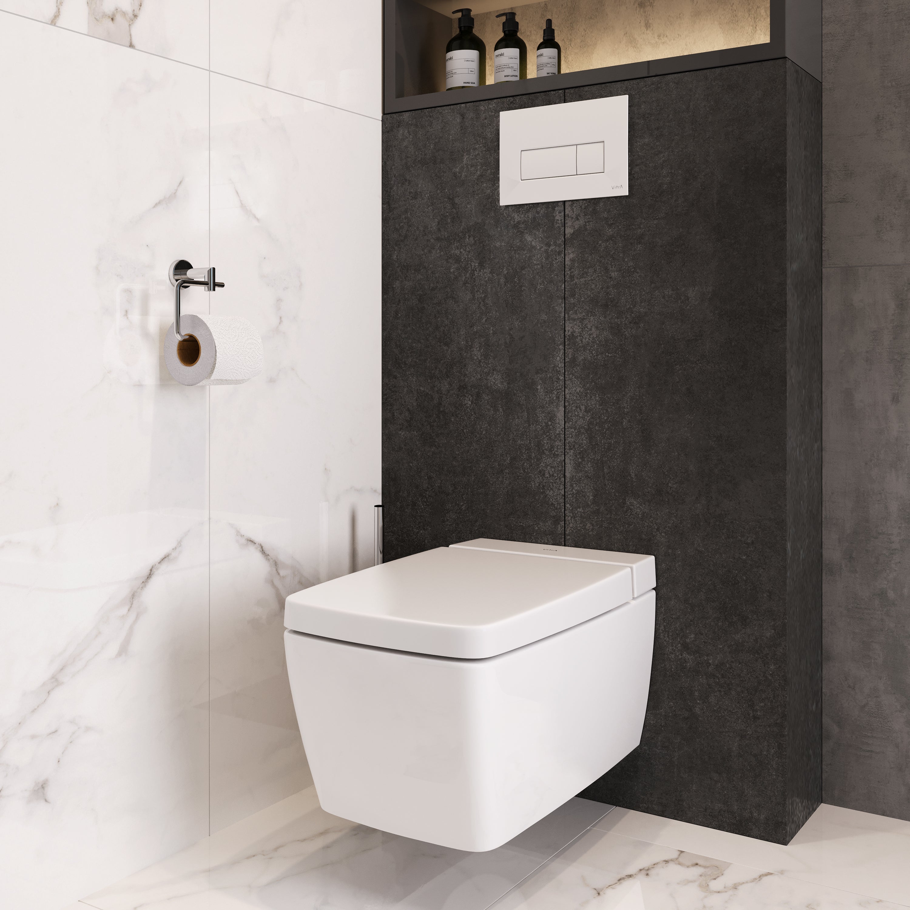 Vitra Metropole Rim-Ex Wandcloset Met Geintegreerde Bidetkraan