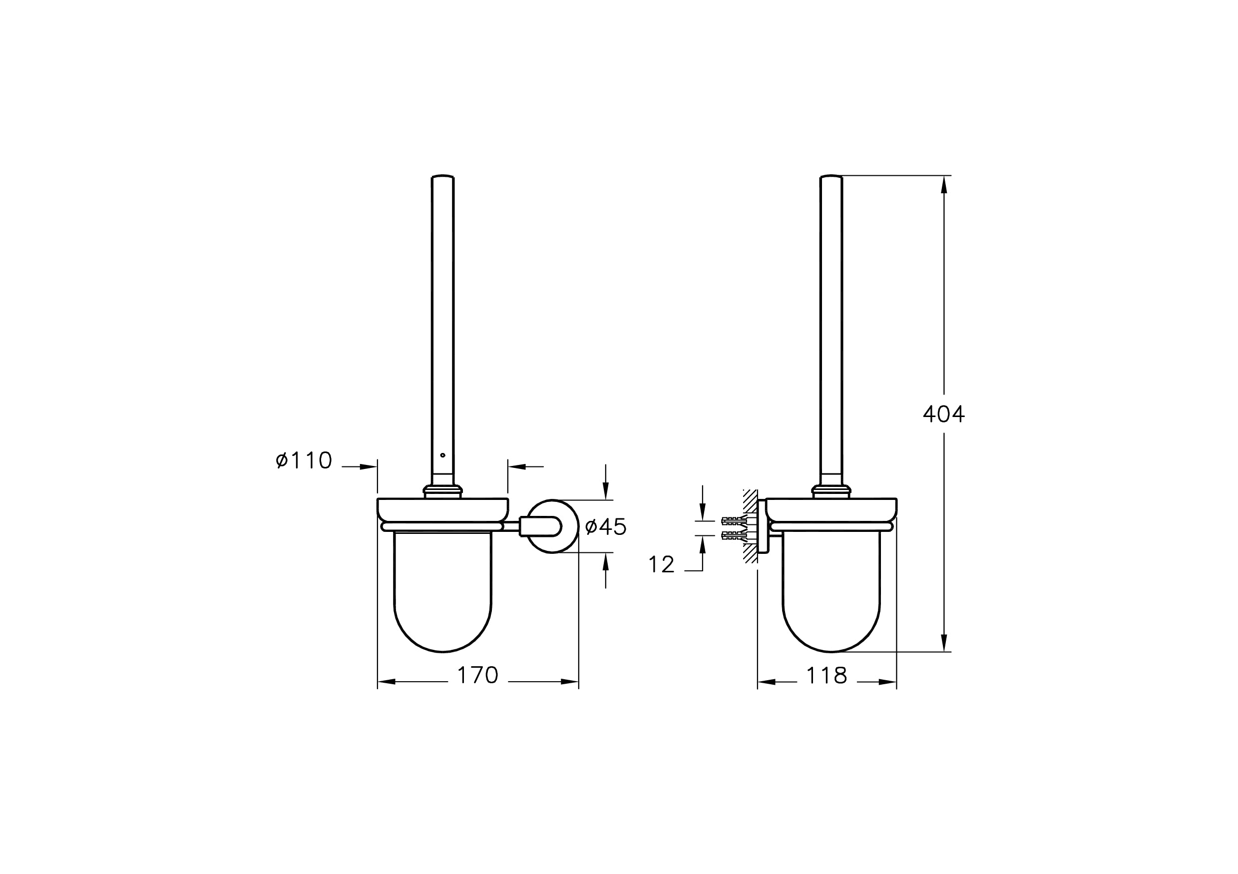 Vitra Minimax Toiletborstelhouder Chroom