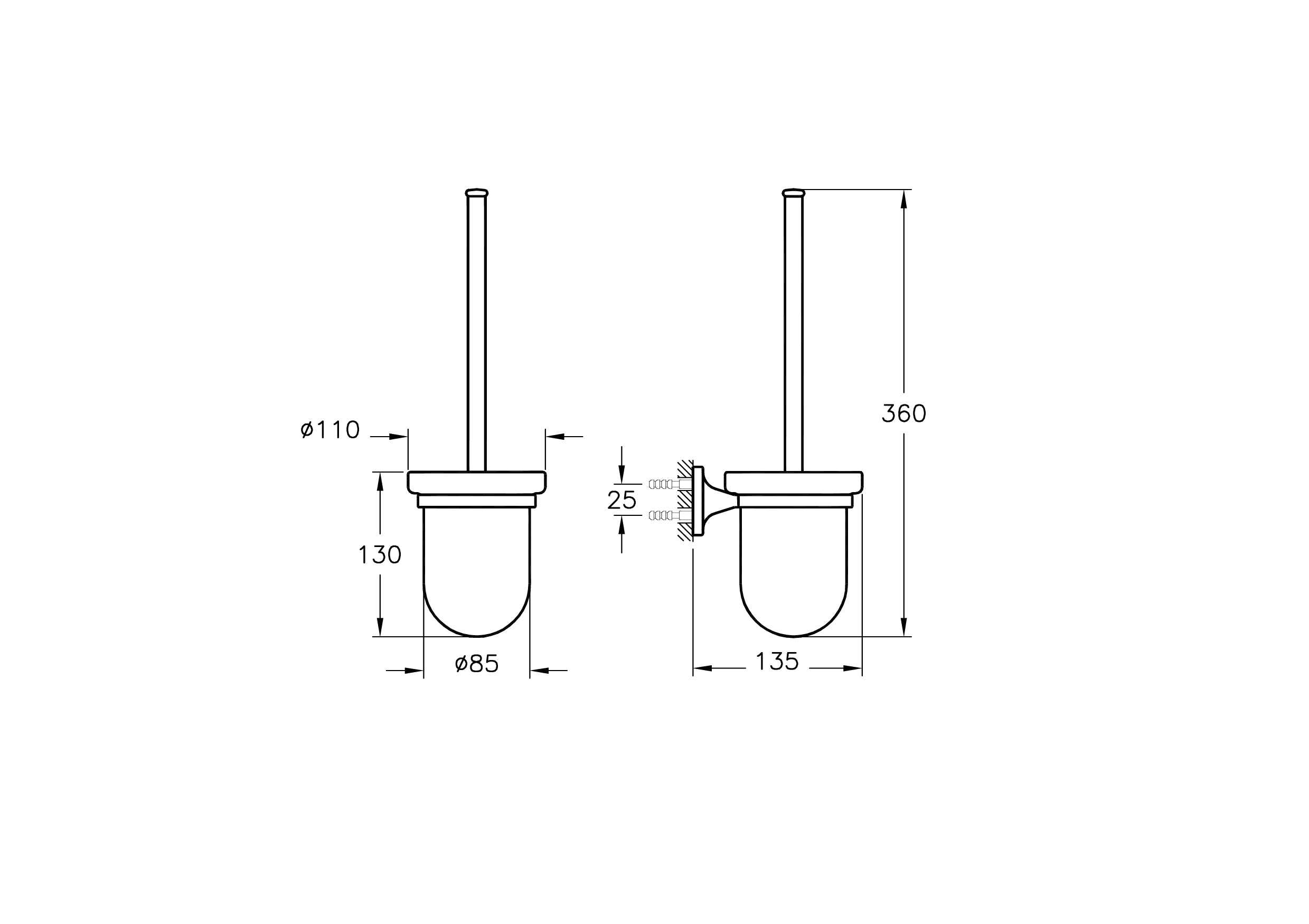 Vitra Marin Toiletborstelhouder Chroom