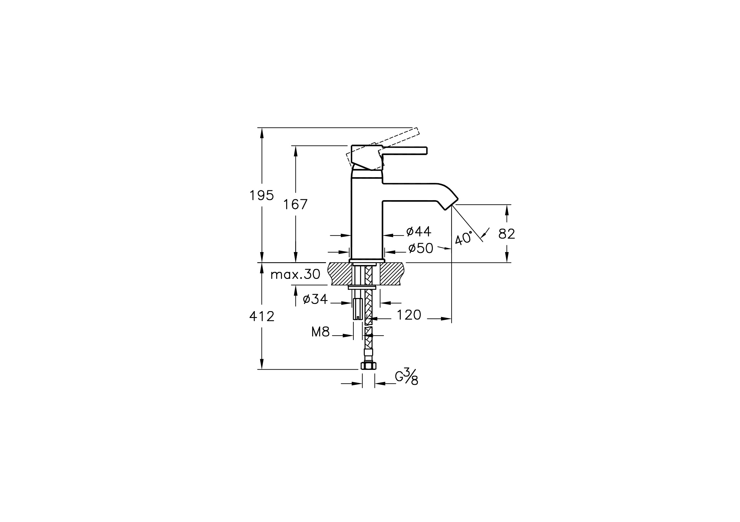 Vitra Minimax S Wastafelkraan Chroom