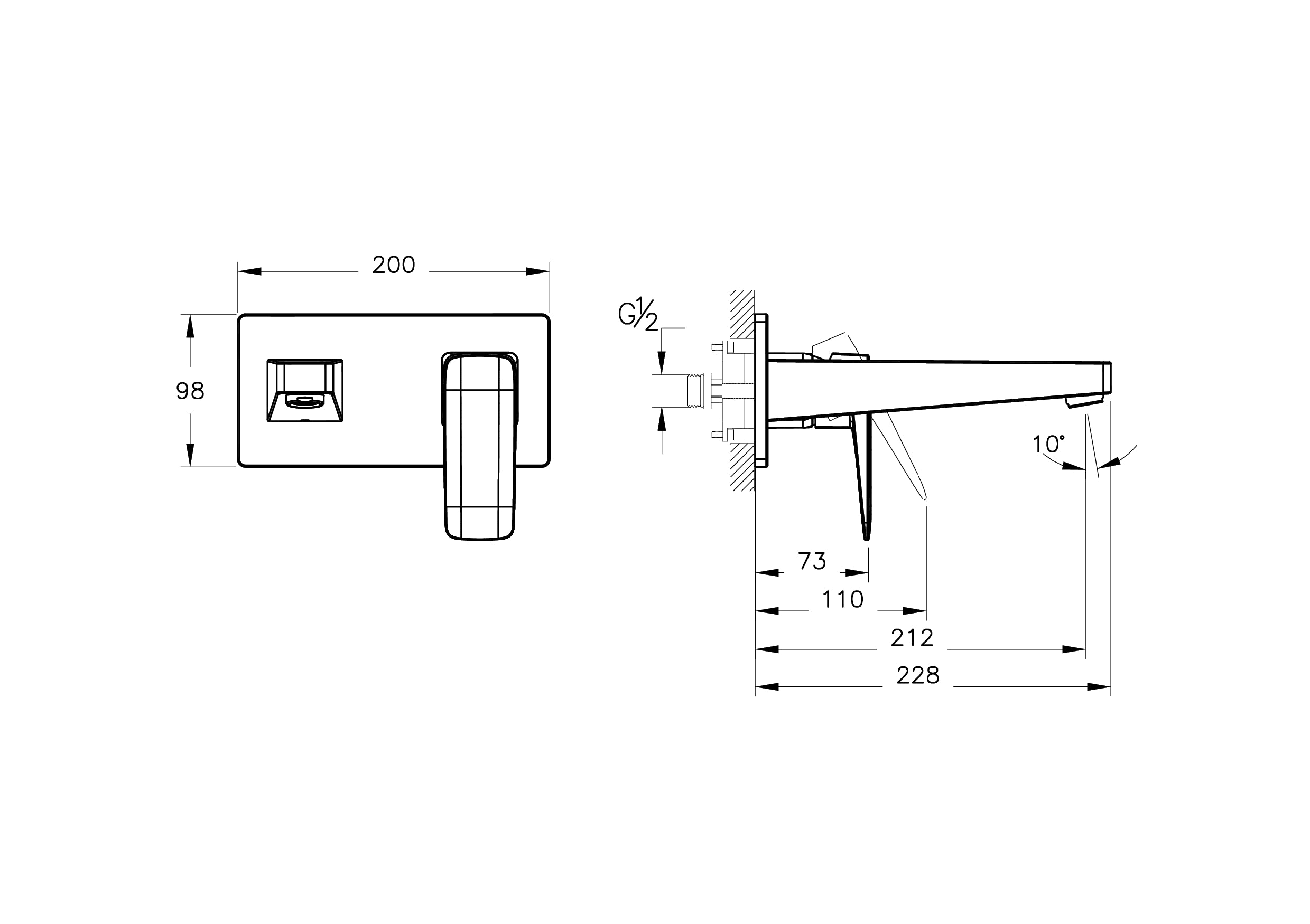 Vitra Root Square Inbouw Wastafelkraan