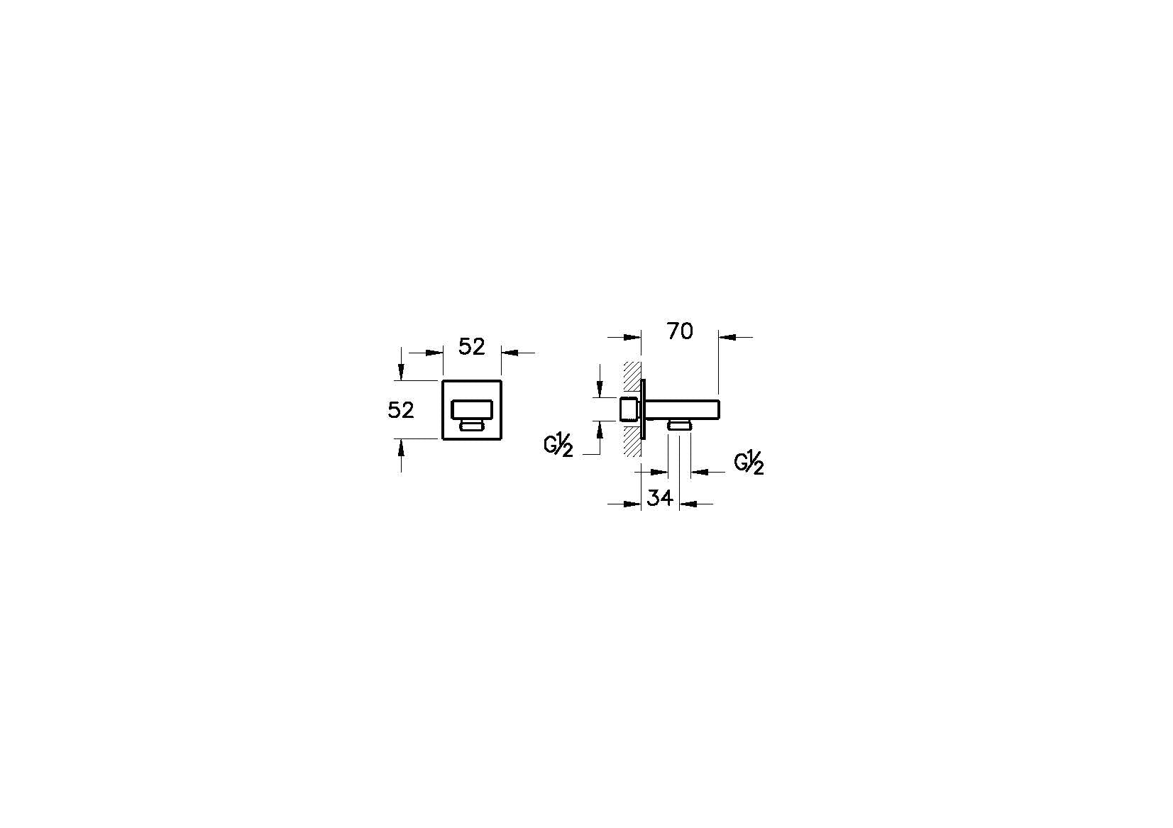 Vitra Root Square Wandaansluitbocht