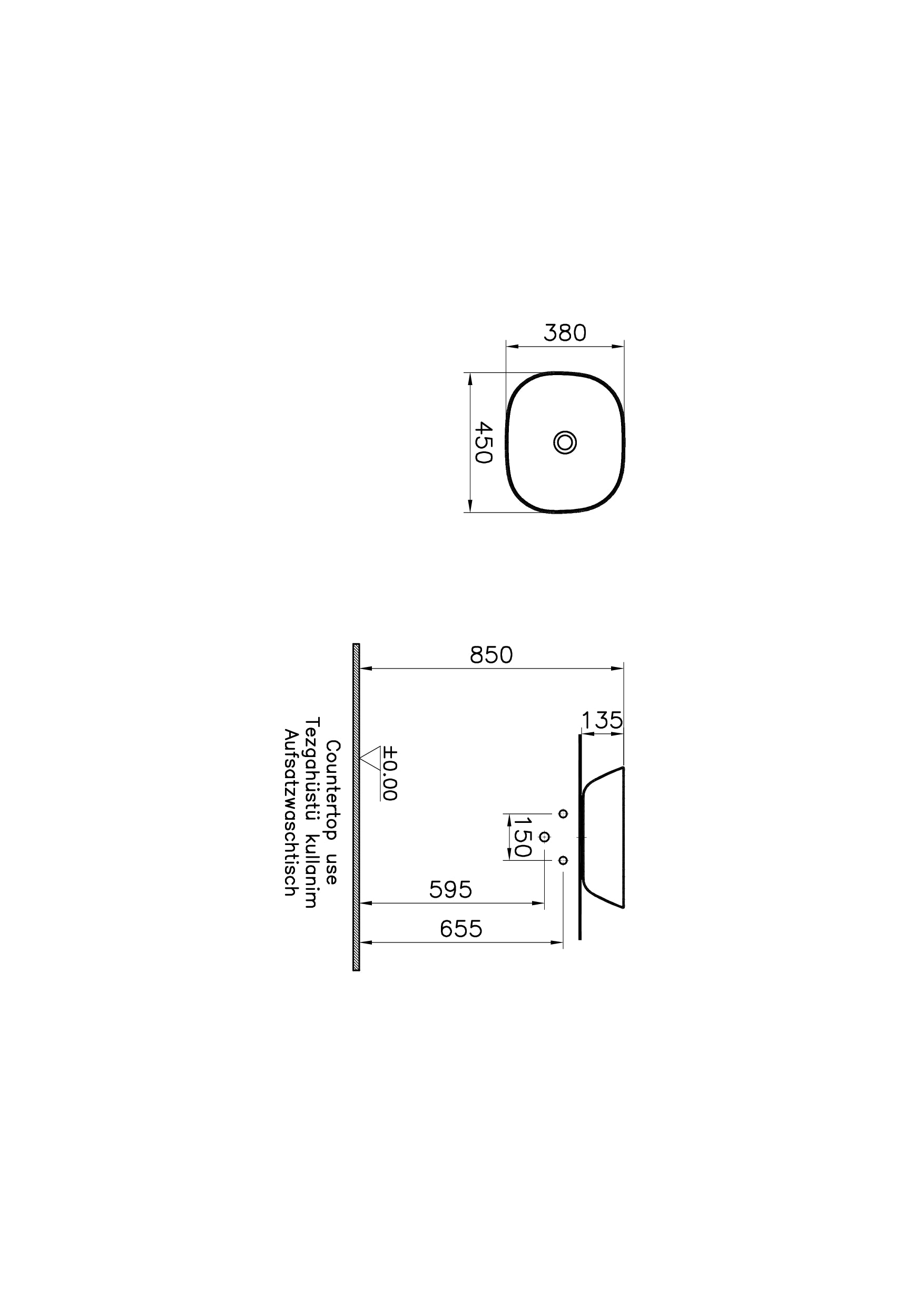 Vitra Plural Wastafel Vierkant
