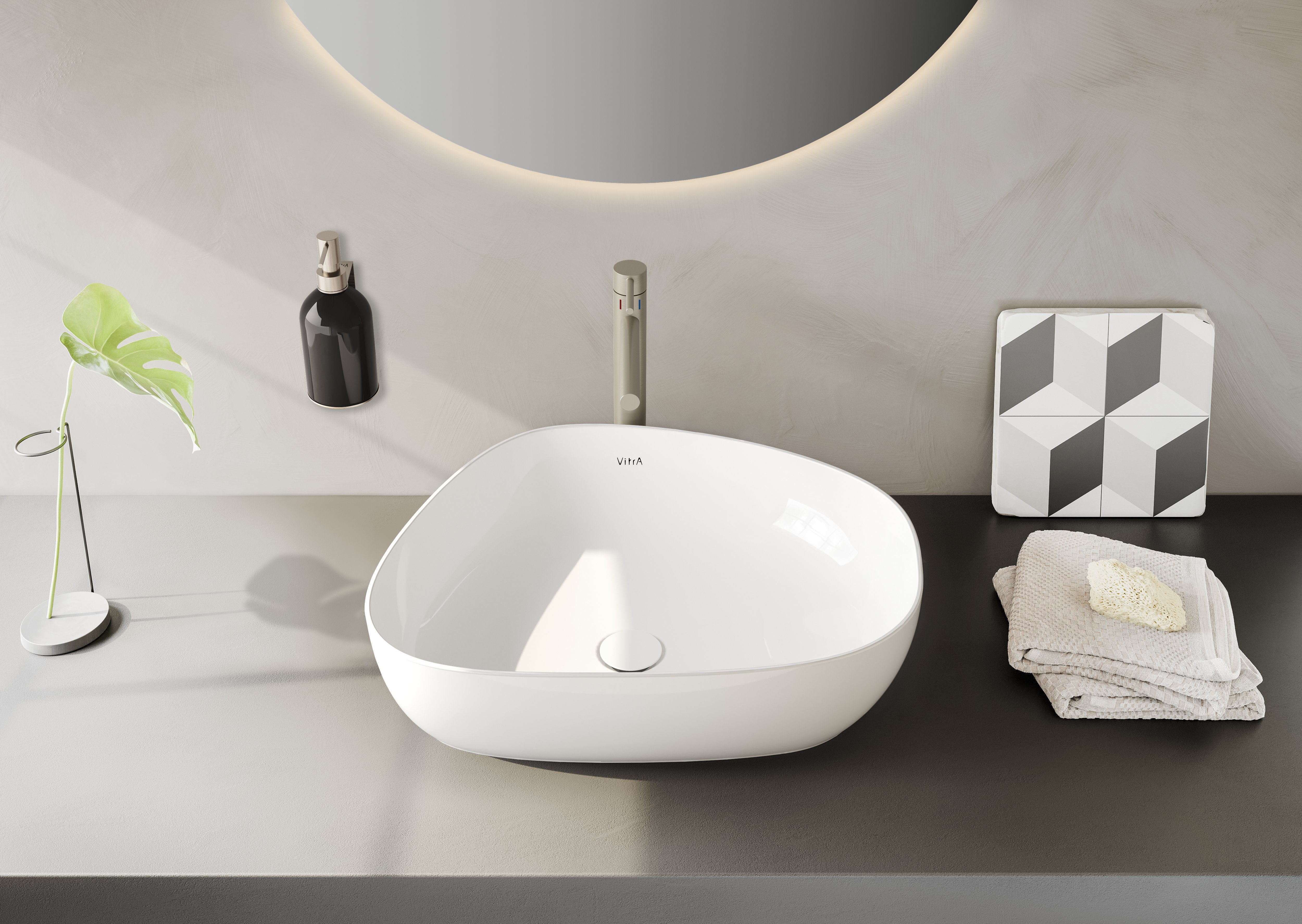 Vitra Origin Wastafelkraan Groot Geborsteld Nikkel