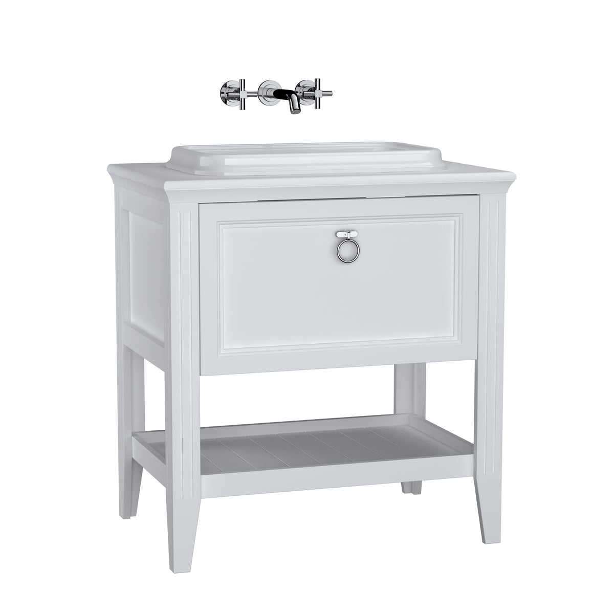 VitrA Valarte Badkameronderkast Mat Wit 80cm Badkameronderkasten   VitrA Valarte