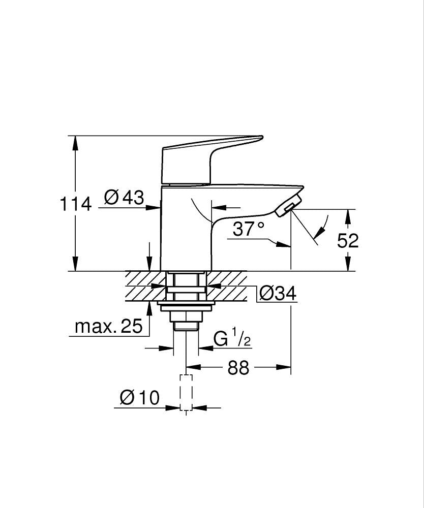 Grohe Bauedge Xs Toiletkraan Chroom