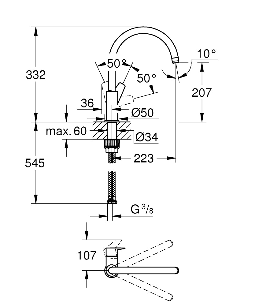 Grohe Bauedge Keukenkraan Chroom