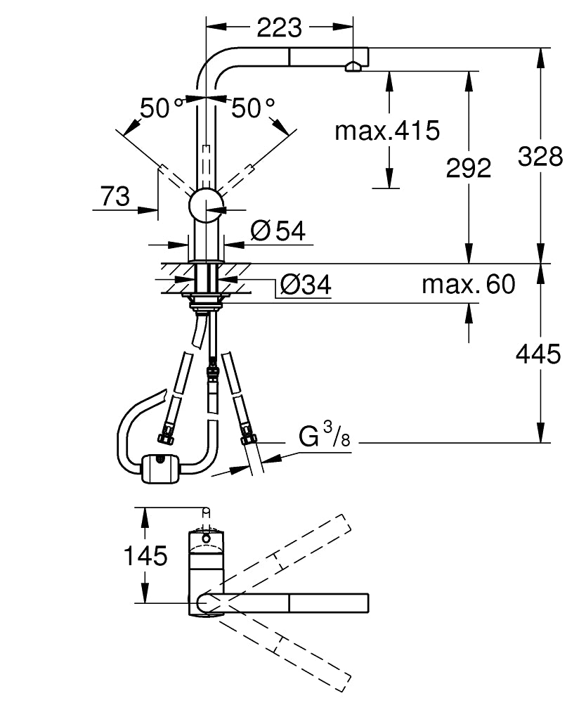 Grohe Minta Keukenkraan L-Uitloop Chroom