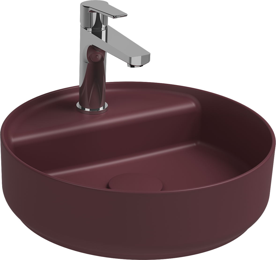 Isvea Infinity Wastafel 42 Cm, Rustiek Bordeauxrood