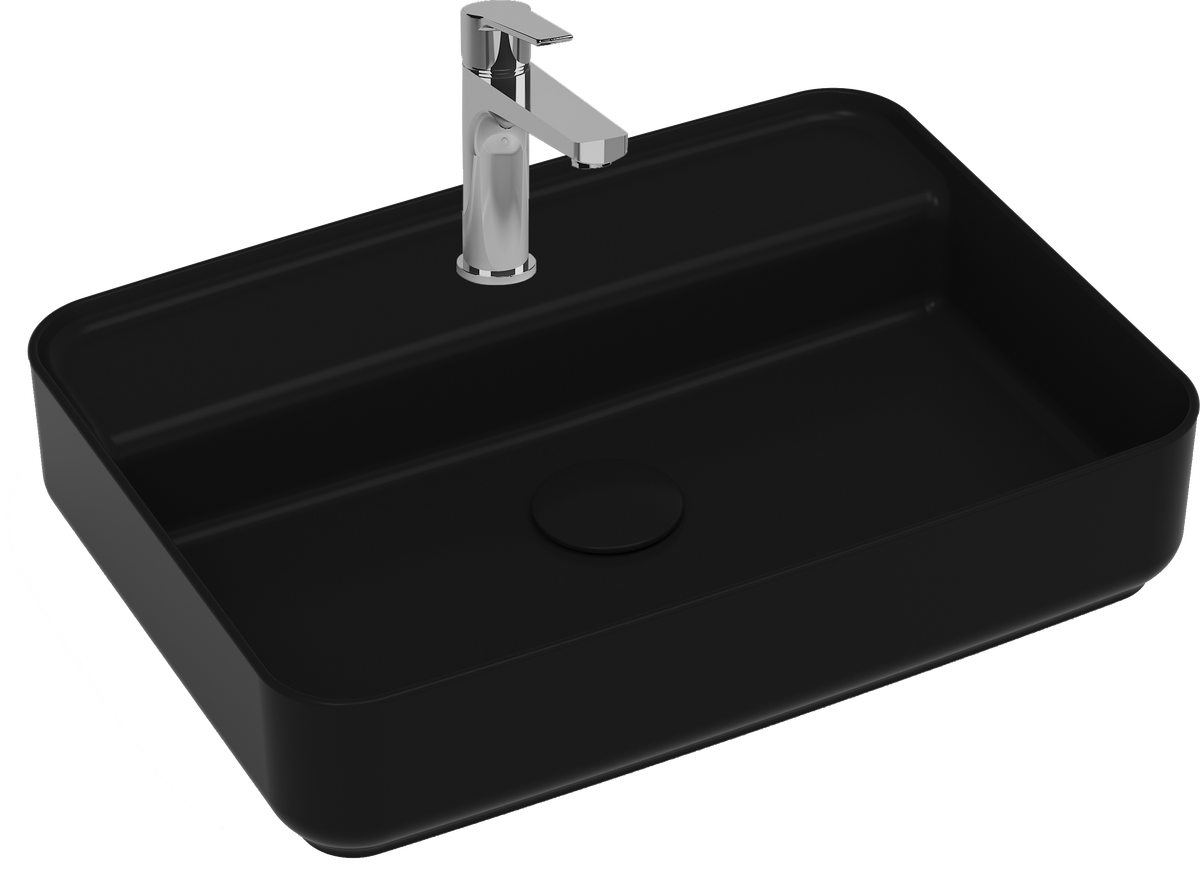 Isvea Infinity Wastafel 55 Cm, Mat zwart