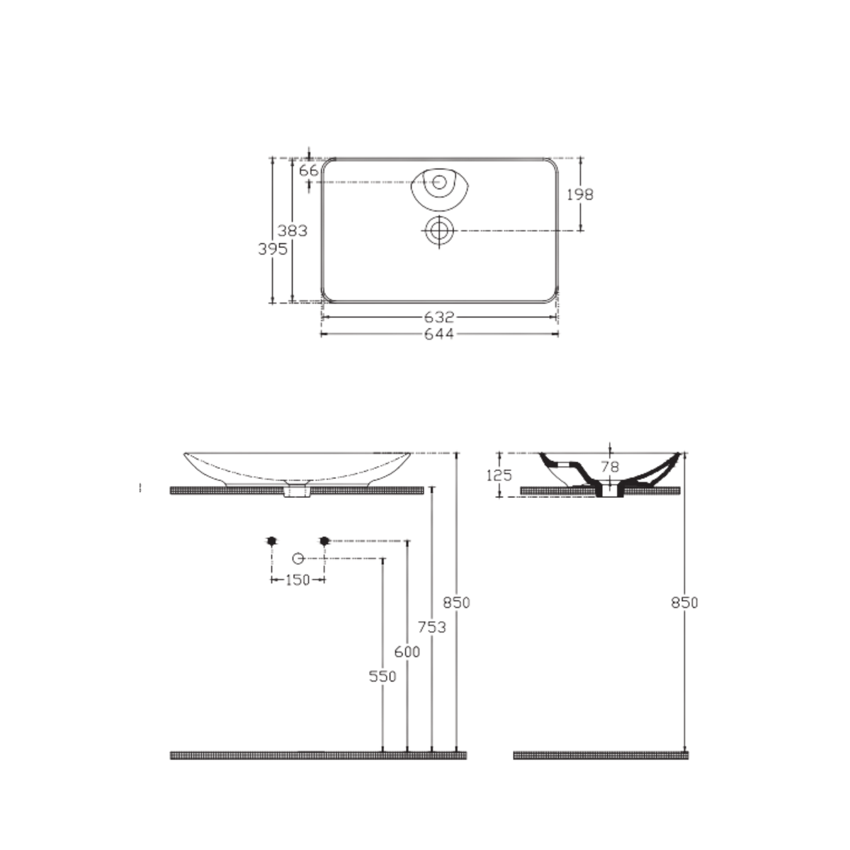 Isvea SistemaY Opzetwastafel 65 cm, Wit
