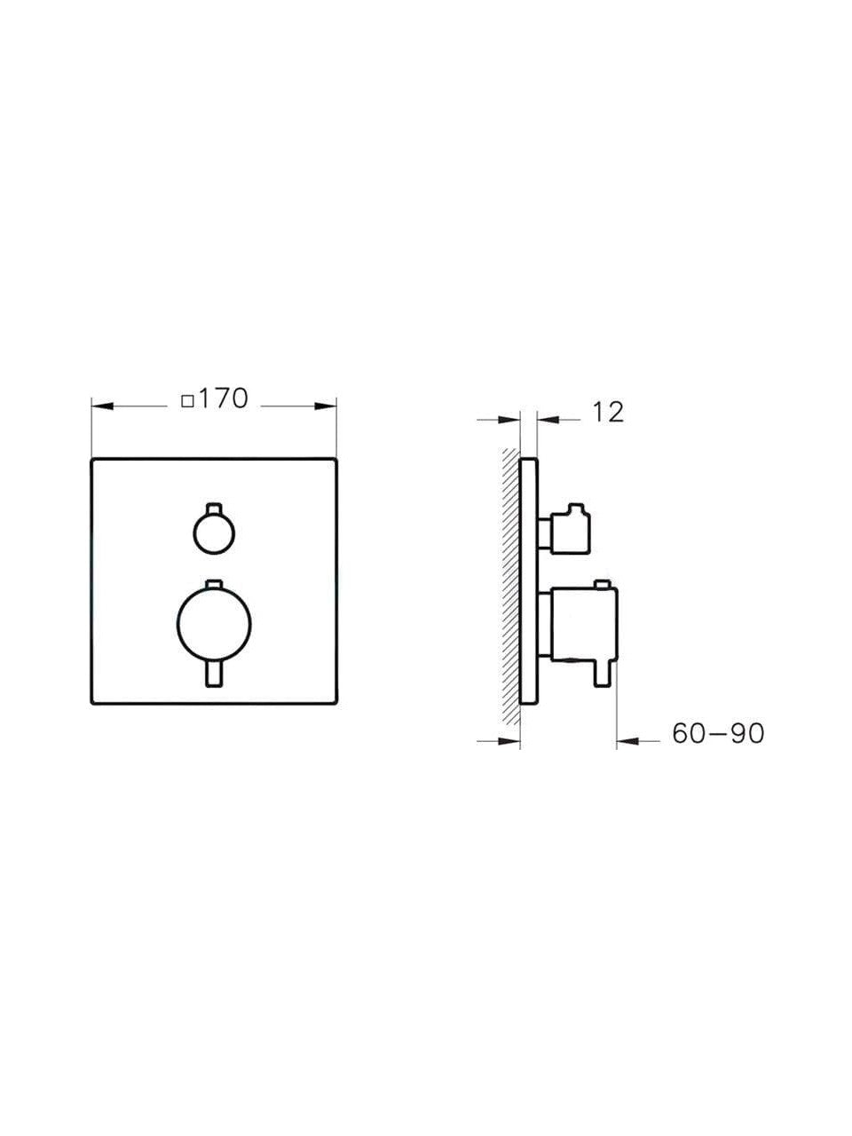 VitrA Root Square Dusch-/Wannenarmatur, Kupfer