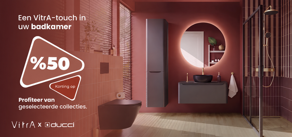 Wall-mounted toilet with bidet, tiles & sanitary ware | Ducci Bouw