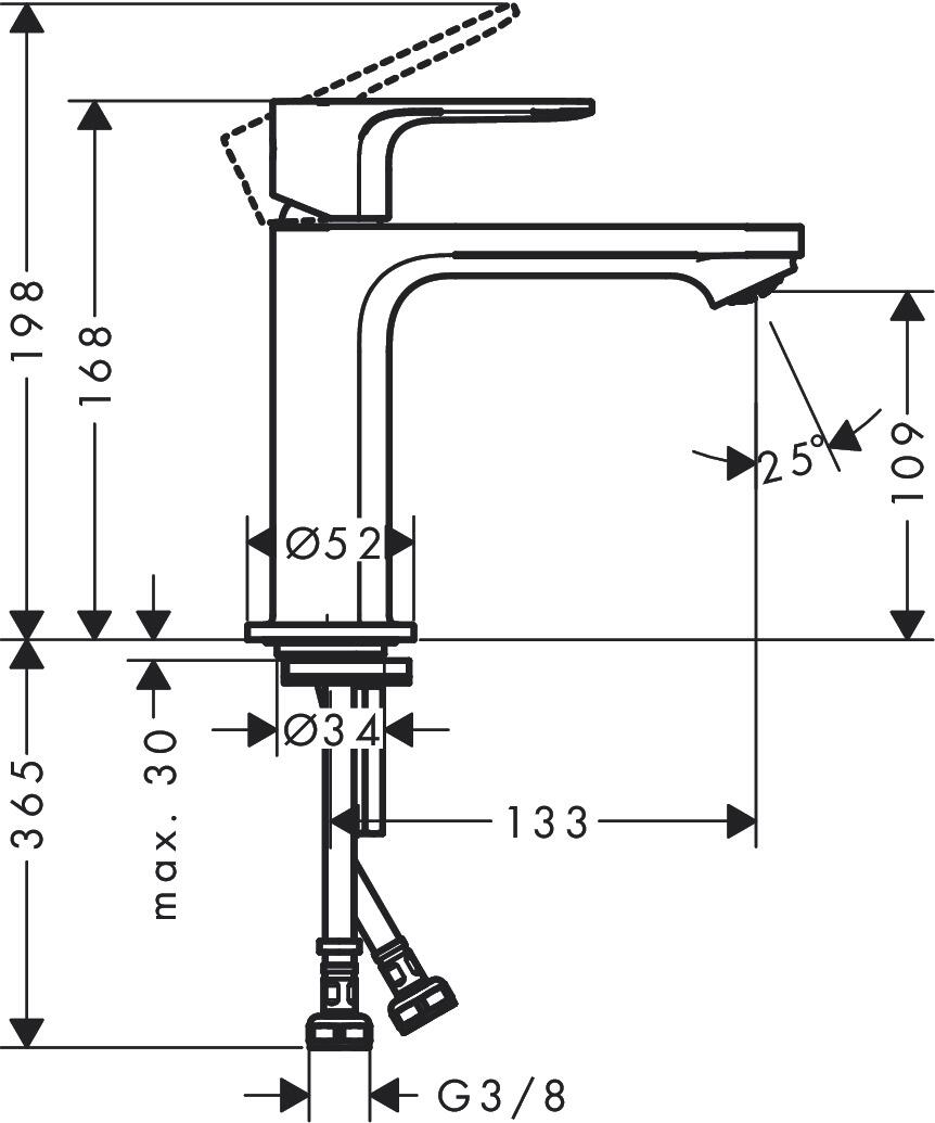 Hansgrohe Rebris S - Wastafelkraan, Coolstart, Chroom