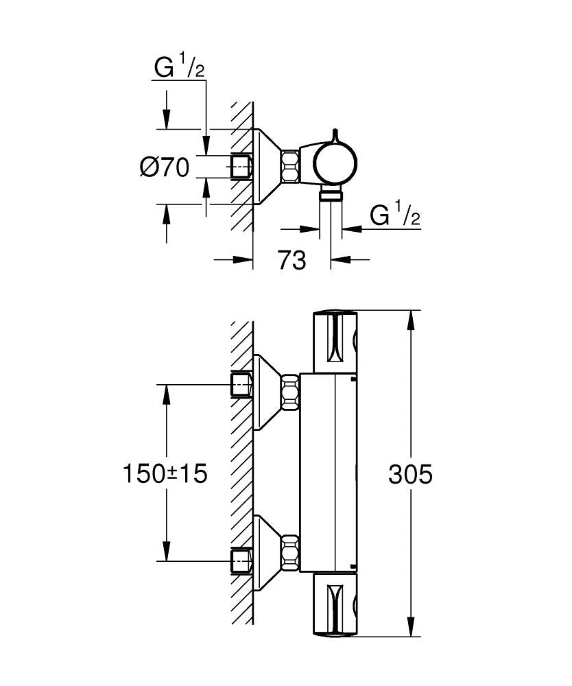 Grohe Grohtherm 800 Thermostatische Douchekraan Chroom