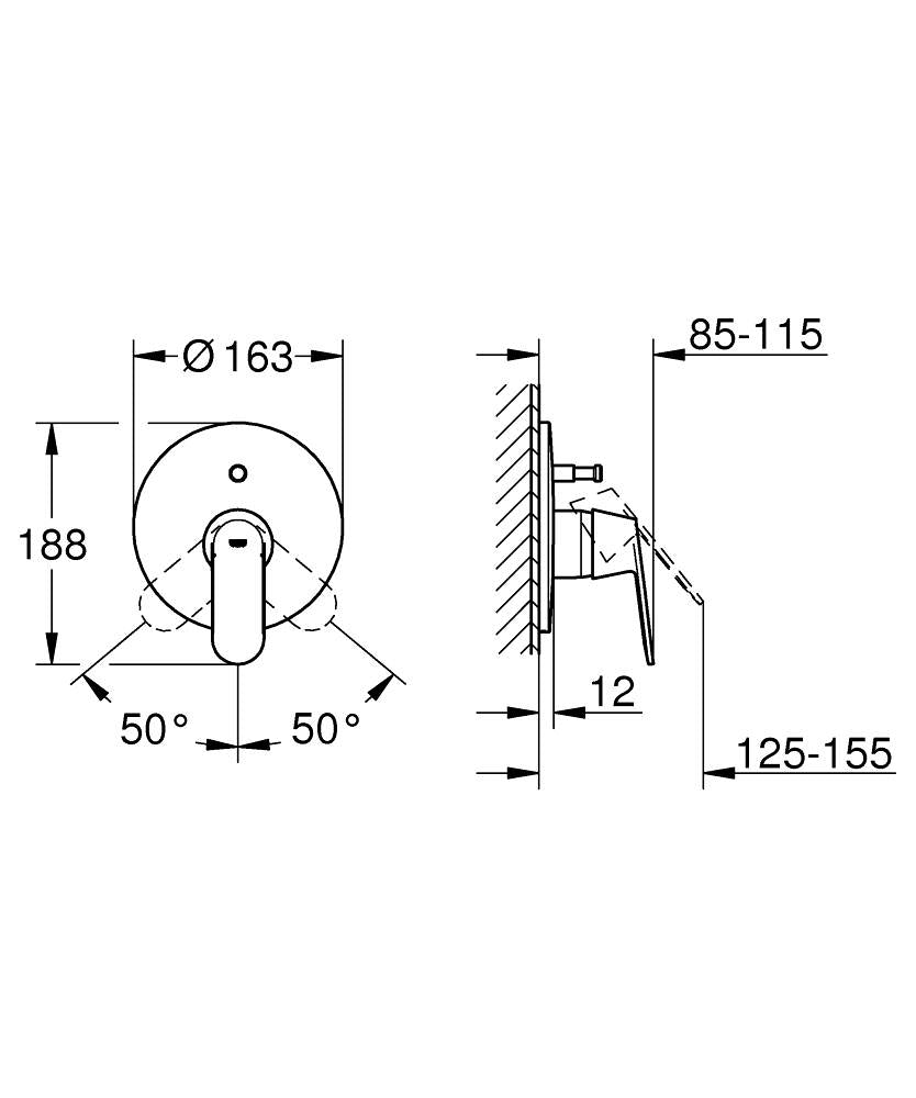 Grohe Eurosmart Cosmopolitan Badmengkraan Chroom