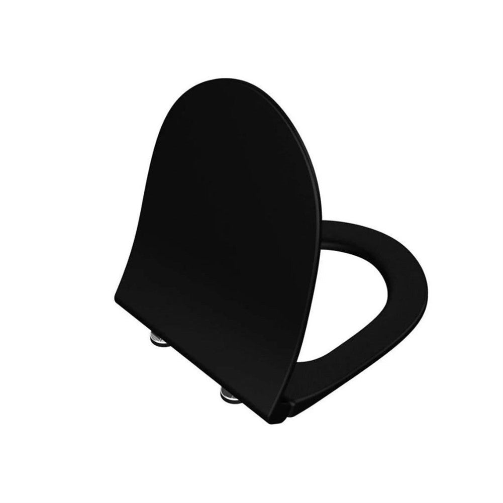 VitrA Integra Wc Bril, Mat Zwart, Square, Easy Release