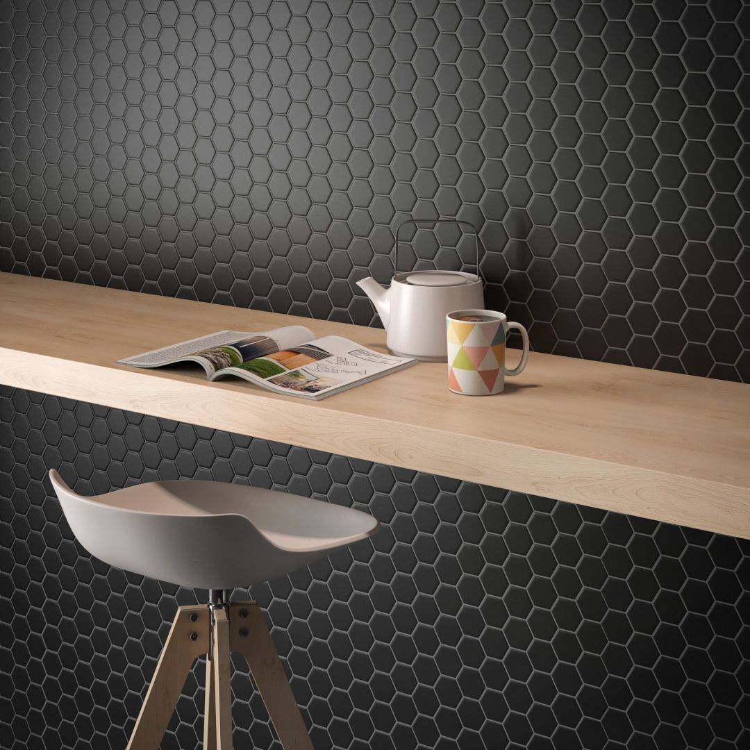 VitrA 2,5X2,5 Miniworx Hexagon Ral, Mat Zwart
