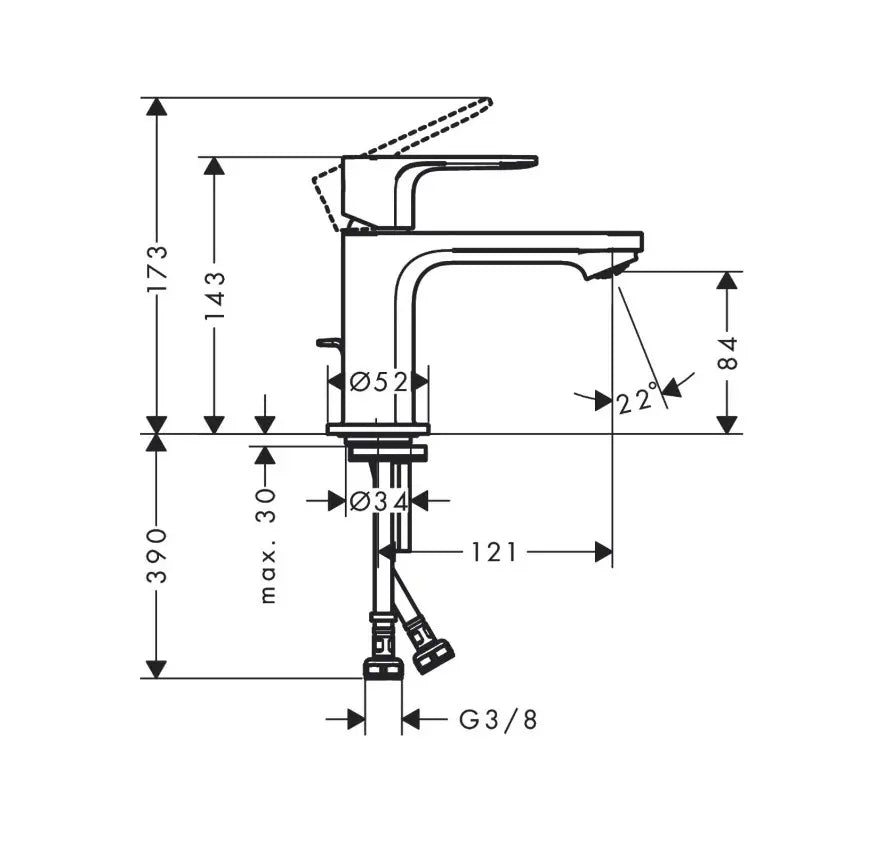 Hansgrohe Rebris E - Wastafelkraan, Coolstart, Chroom
