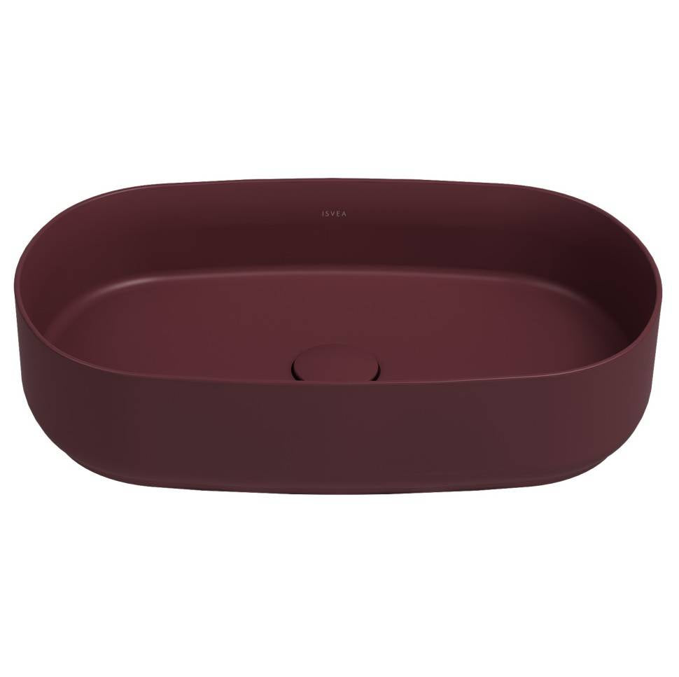 Isvea Infinity Wastafel 55 cm, Bordeauxrood