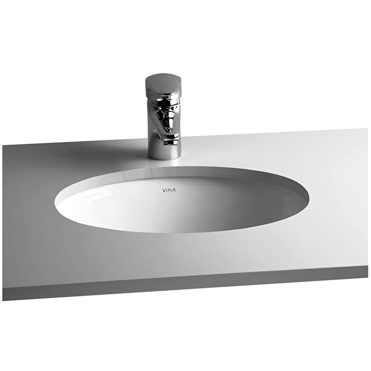 VitrA S20 Onderbouwwastafel, Zonder Kraangat, Met Overloop, Wit