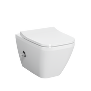 Vitra Integra Square Rim-Ex Wandcloset Met Geintegreerde Bidetkraan Inc. Wc Bril