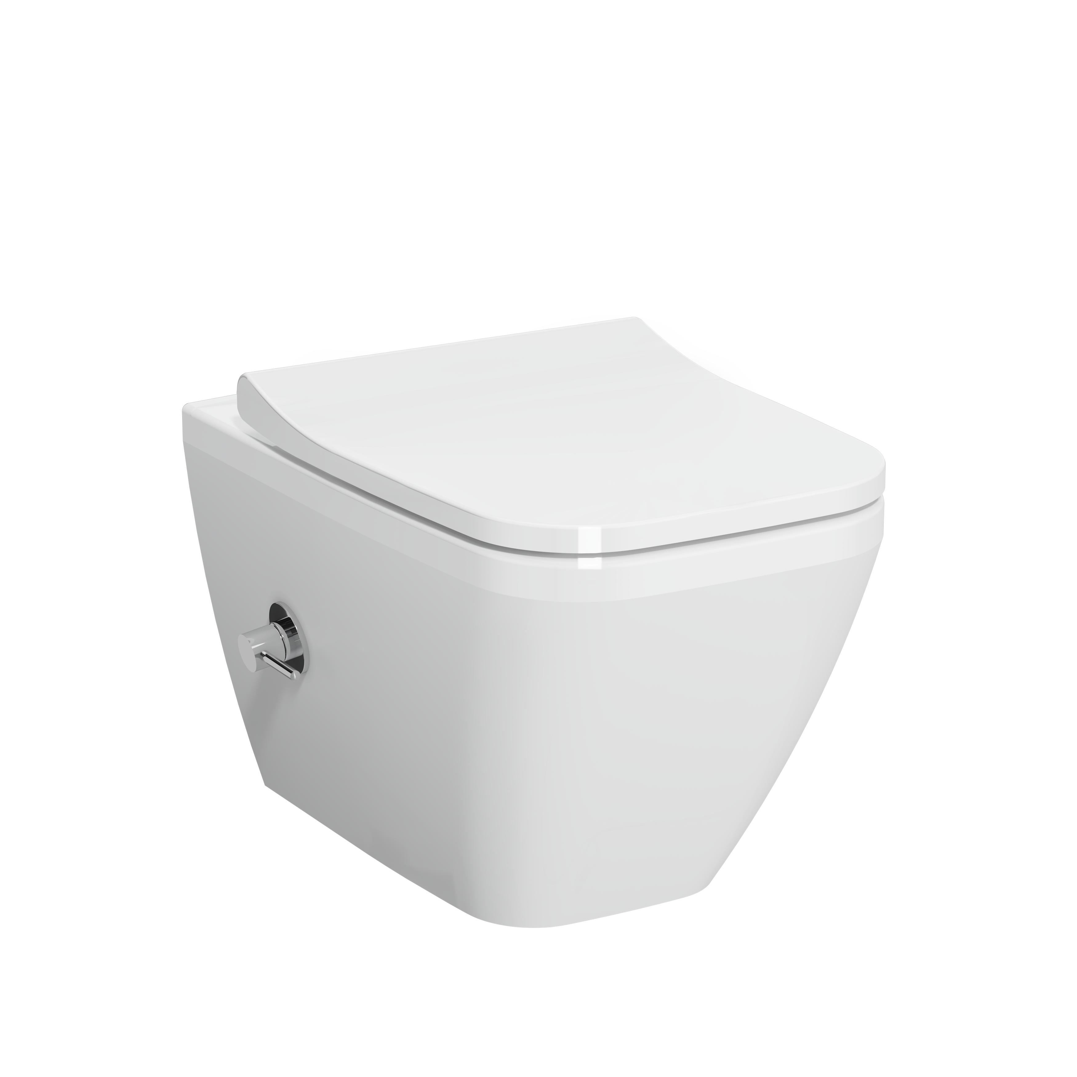 Vitra Integra Square Rim-Ex Wandcloset Met Geintegreerde Bidetkraan Inc. Wc Bril