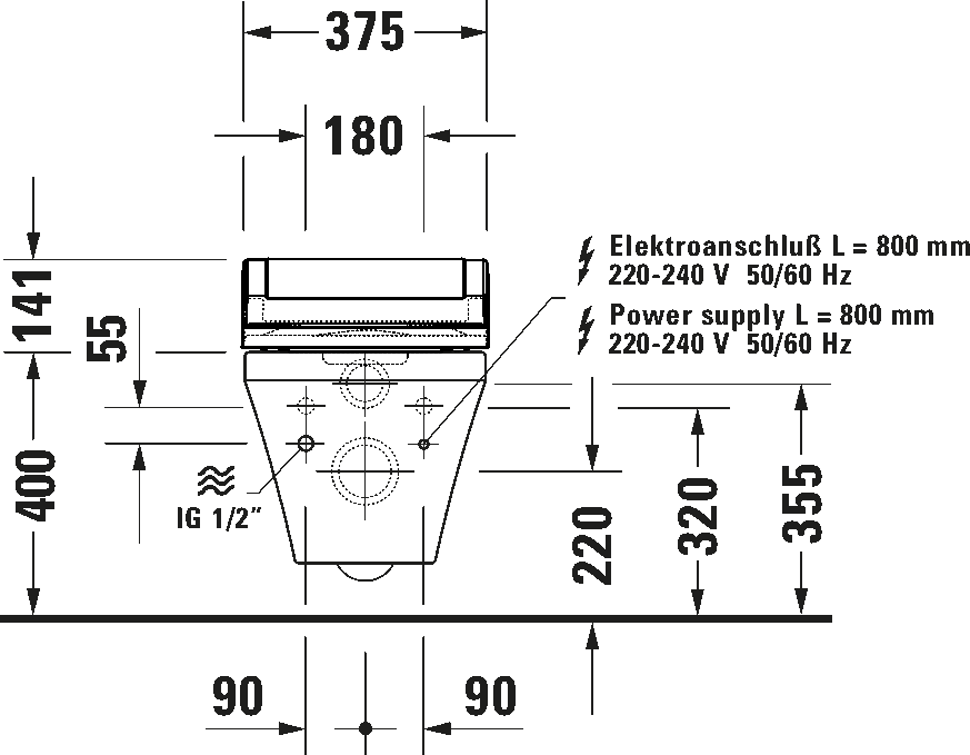 Duravit DuraStyle SensoWash Hangendtoilet