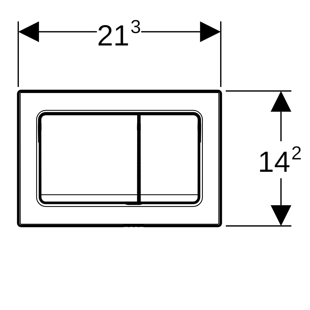 Geberit Alpha 01 Bedieningsplaat - 2-Toets Spoeling