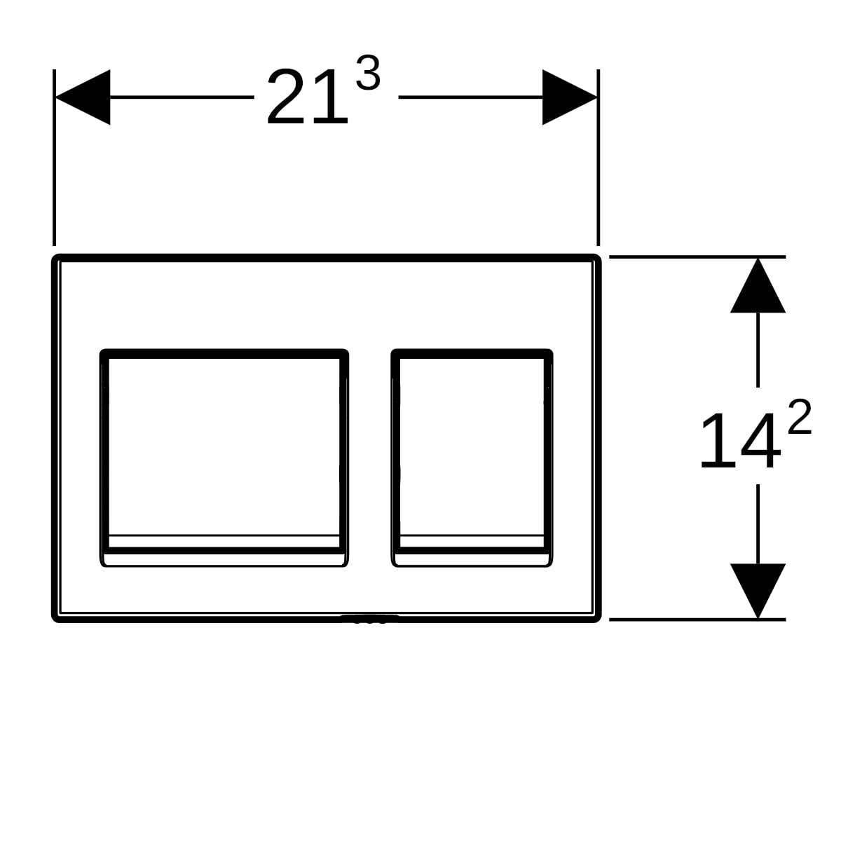 Geberit Alpha 25 Bedieningsplaat - 2-Toets Spoeling