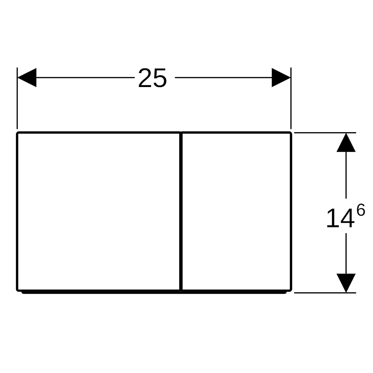 Geberit Sigma 70 Bedieningsplaat - 2-Toets Spoeling