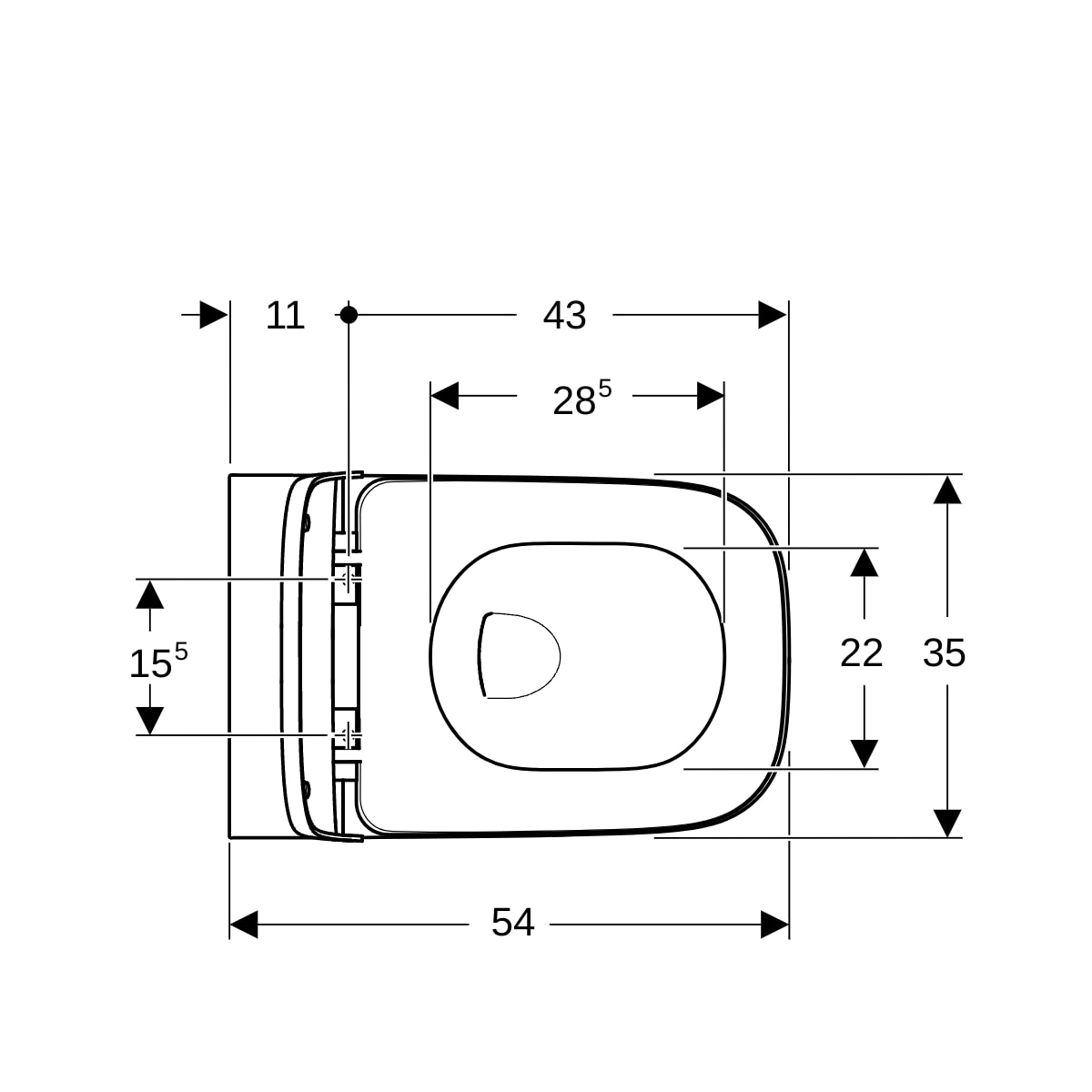Geberit Smyle Square Rimfree Wandclosetset - Rimfree - Met Bidet - Wit