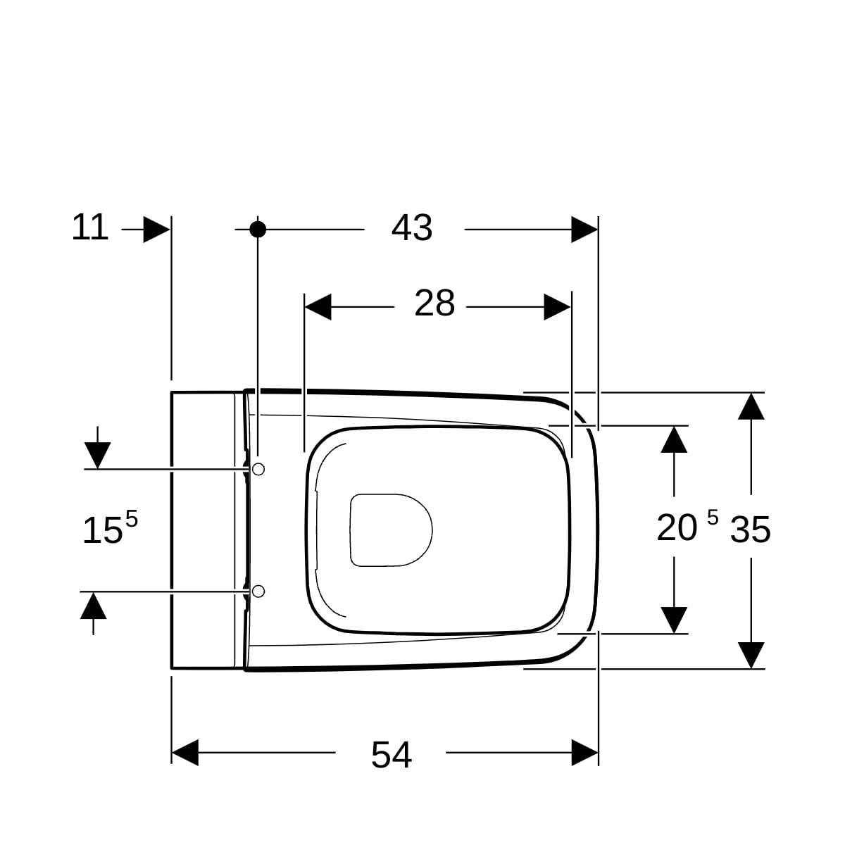 Geberit Icon Square Rimfree Wandclosetset - Rimfree - Met Bidet - Wit
