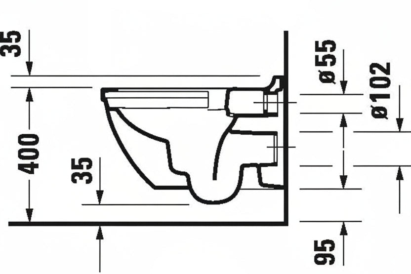 Duravit Starck 3 Pack Wandcloset Rimless Diepspoel Zitting Wit