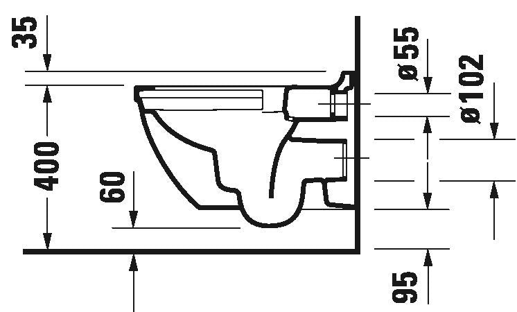 Duravit Starck 3 Wandclosetset Diepspoel Spoelrandloos 36X54Cm Met Softclose Closetzitting Wondergliss Wit