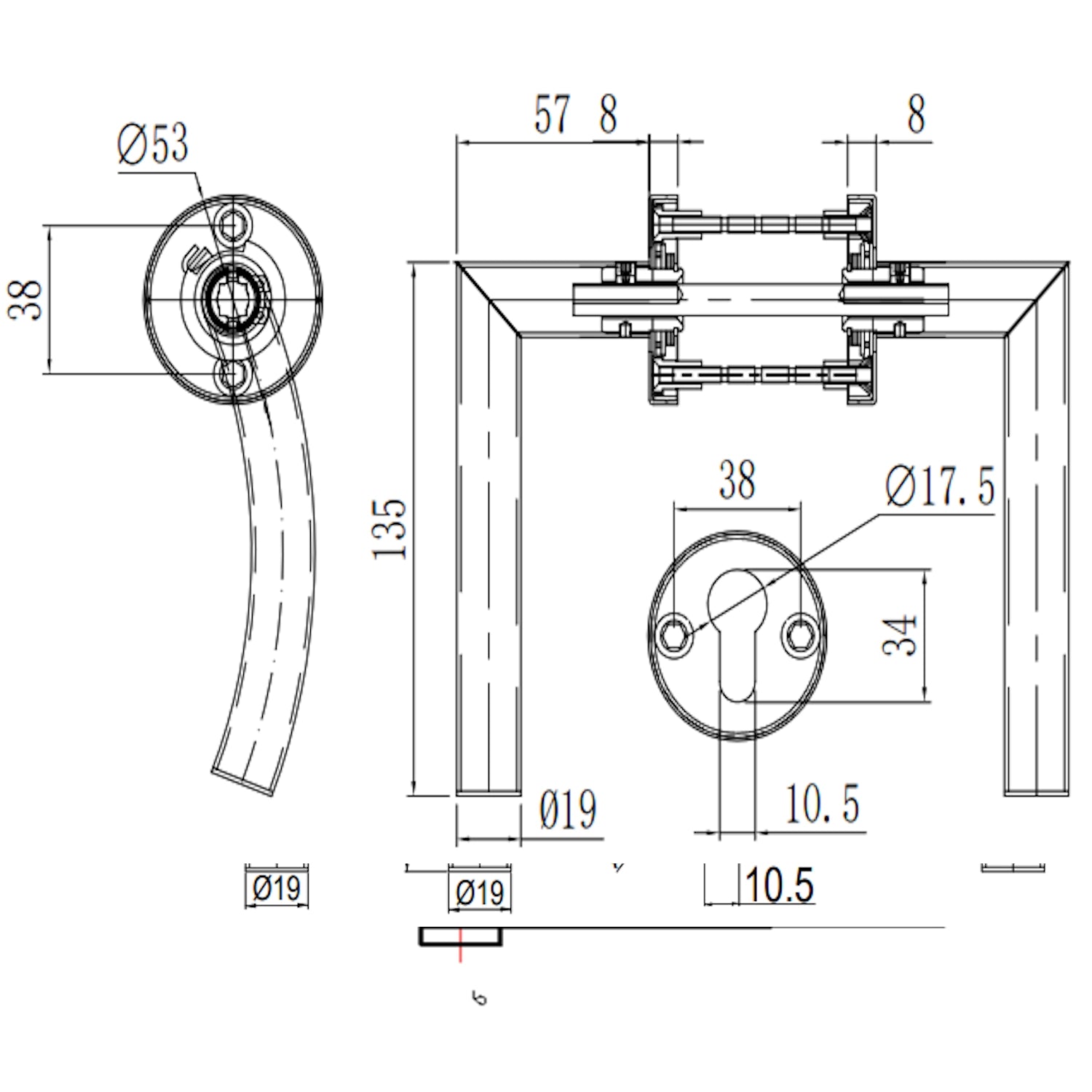 Dutchline - Arc Deurkruk - Rvs
