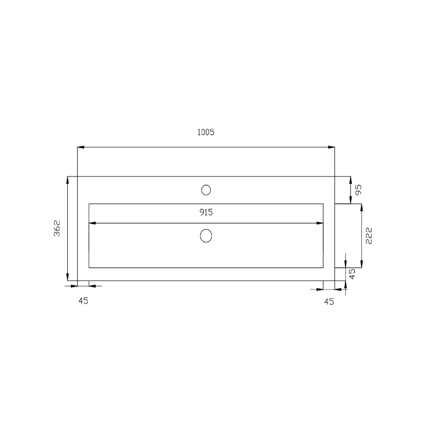 Dutchline - Atlanta Ondiep 100 - Glans Wit - 1 Kraangat