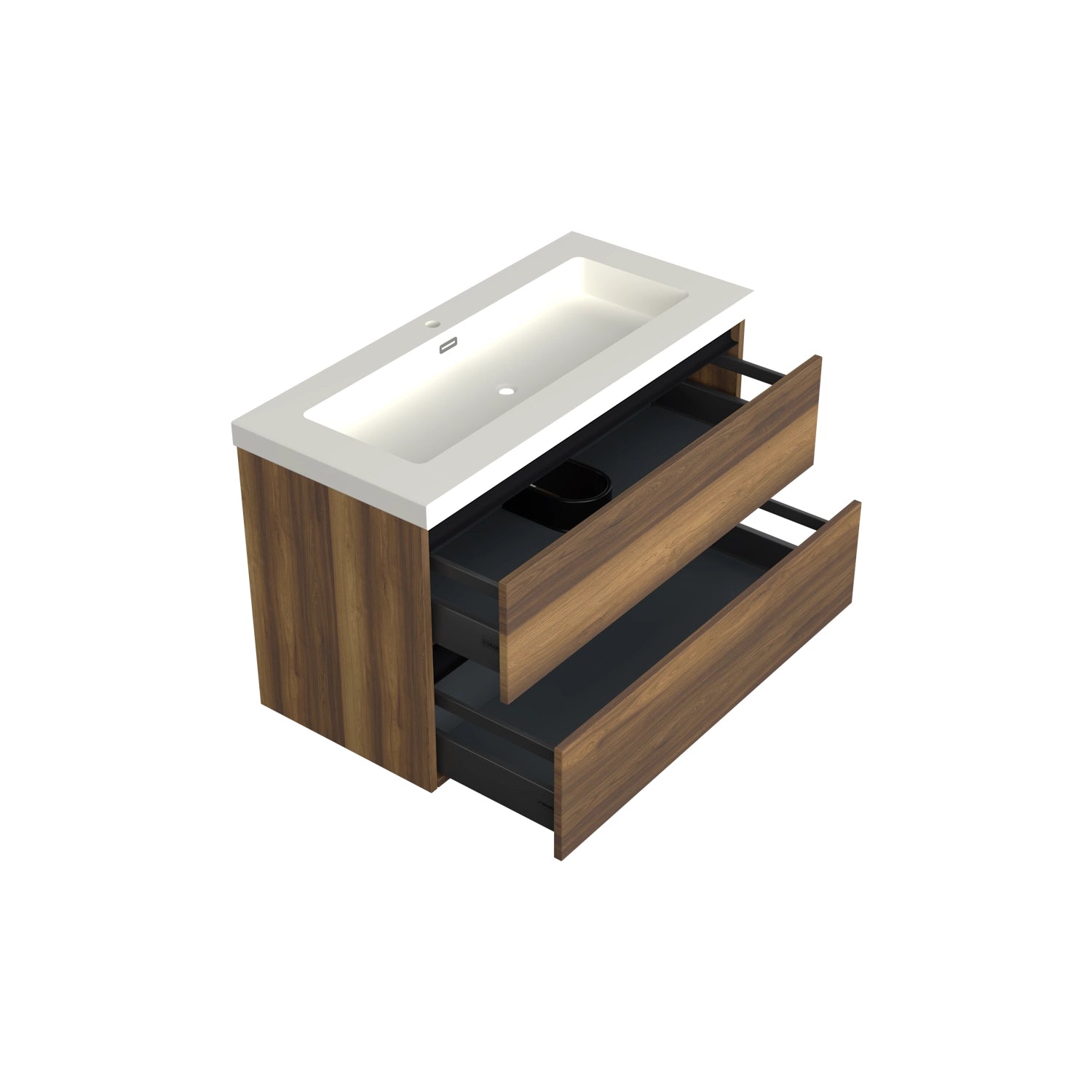 Dutchline Badmeubel Onderkast - Hamilton - 100X46Cm - 2 Lades - 1 Uitsparing