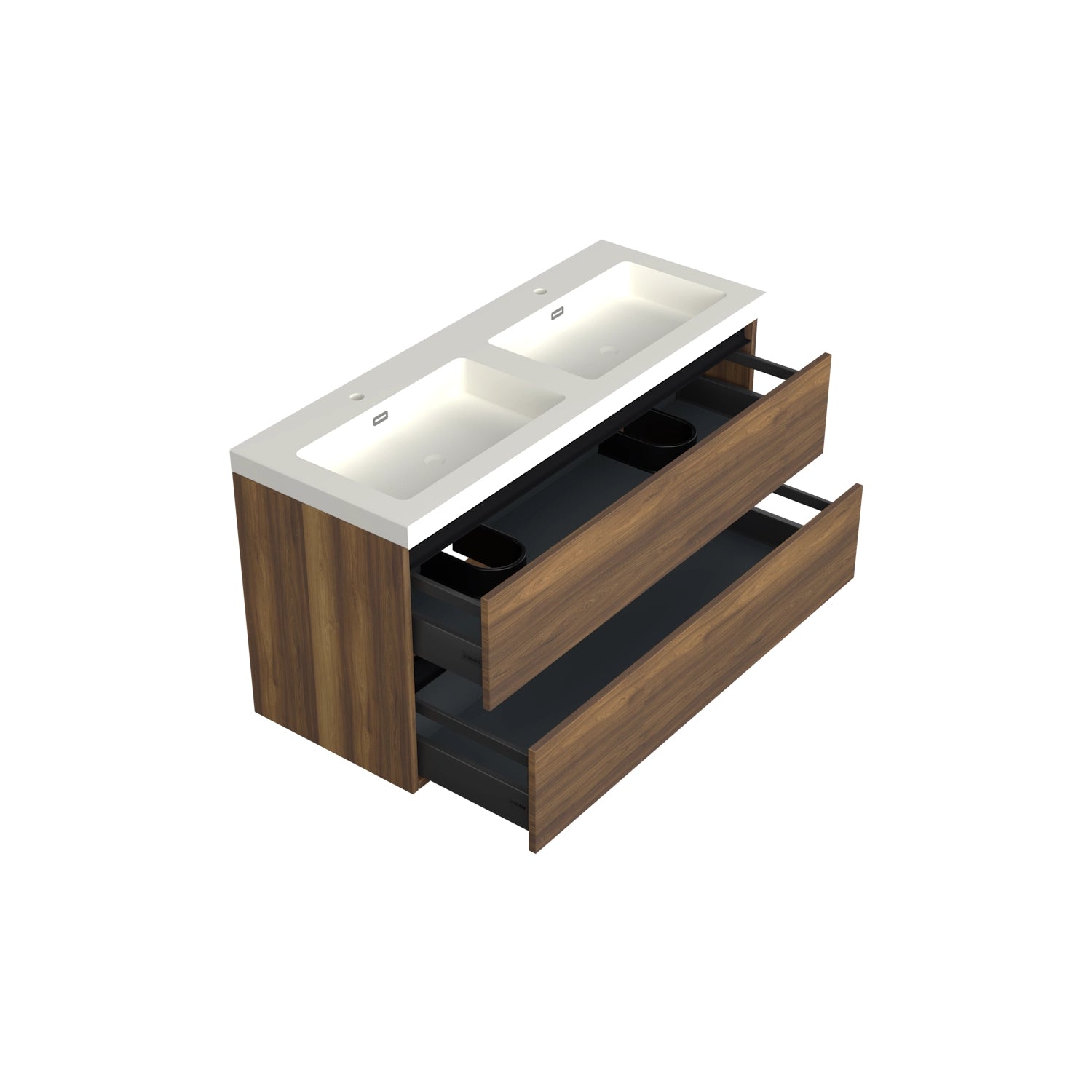 Dutchline Badmeubel Onderkast - Hamilton - 120X46Cm - 2 Lades - 2 Uitsparingen