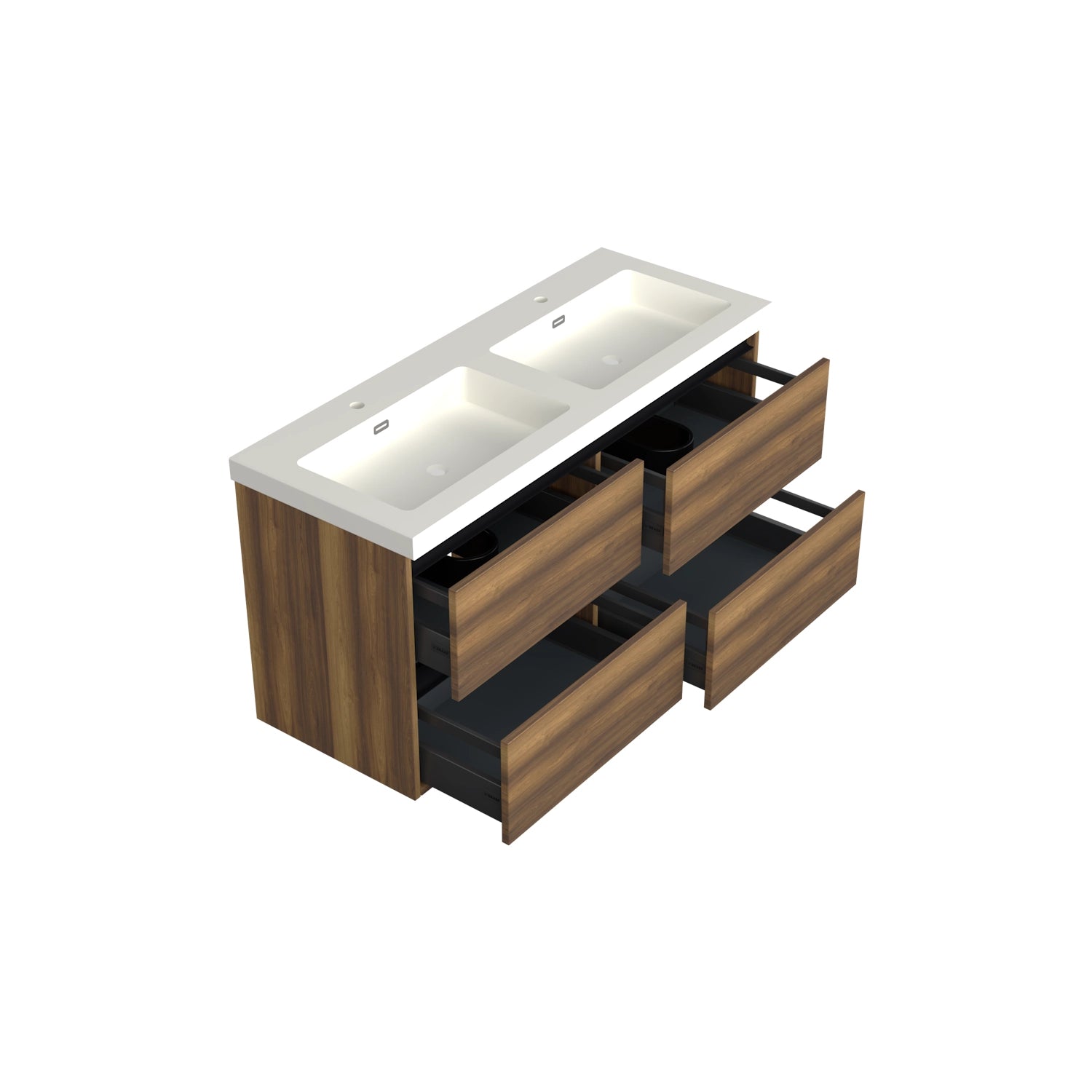 Dutchline Badmeubel Onderkast - Hamilton - 120X46Cm - 4 Lades - 2 Uitsparingen