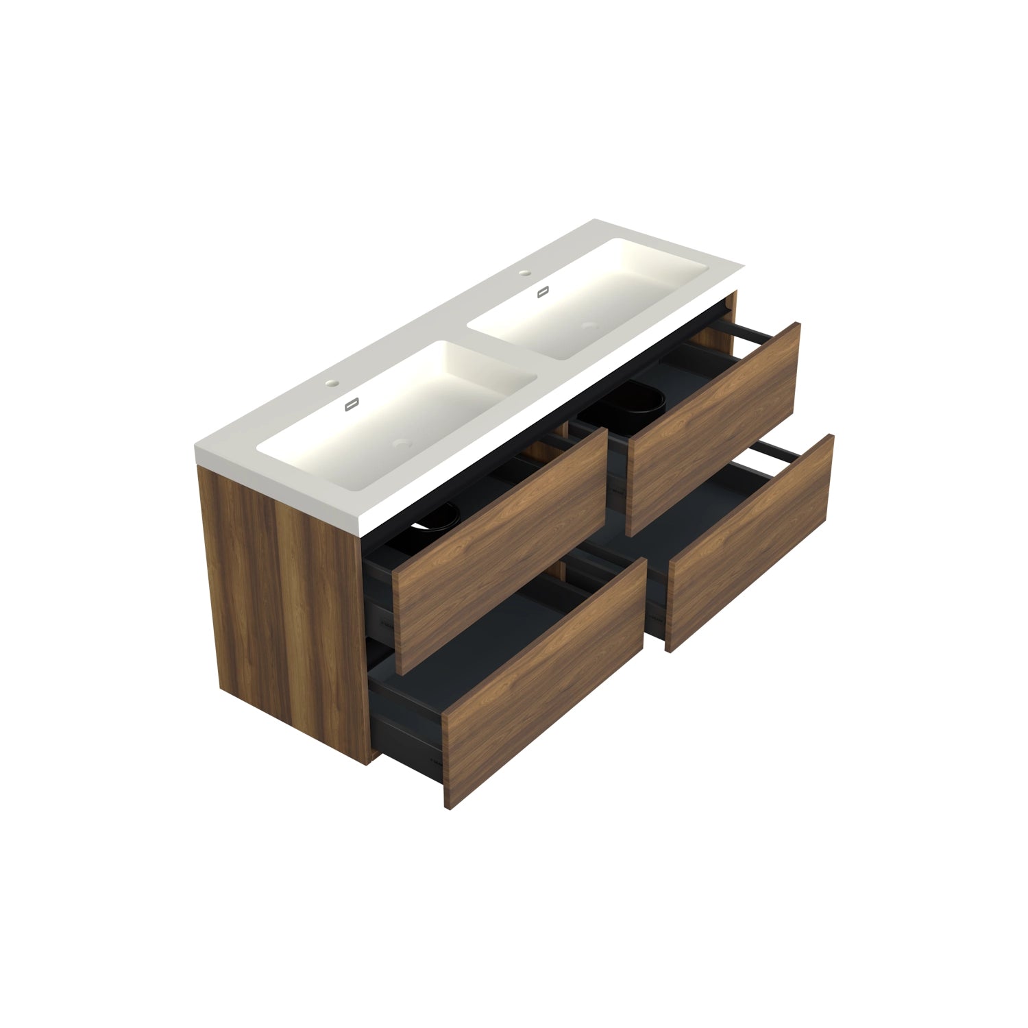 Dutchline Badmeubel Onderkast - Hamilton - 140X46Cm - 4 Lades - 2 Uitsparingen