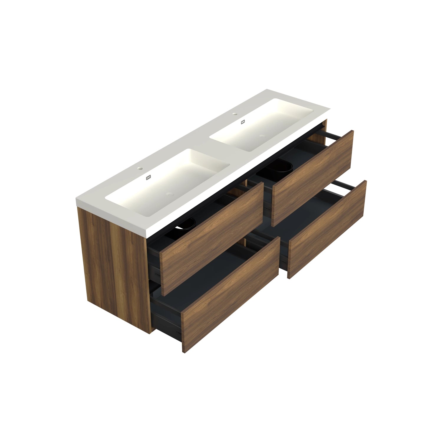 Dutchline Badmeubel Onderkast - Hamilton - 200X46Cm - 4 Lades - 2 Uitsparingen