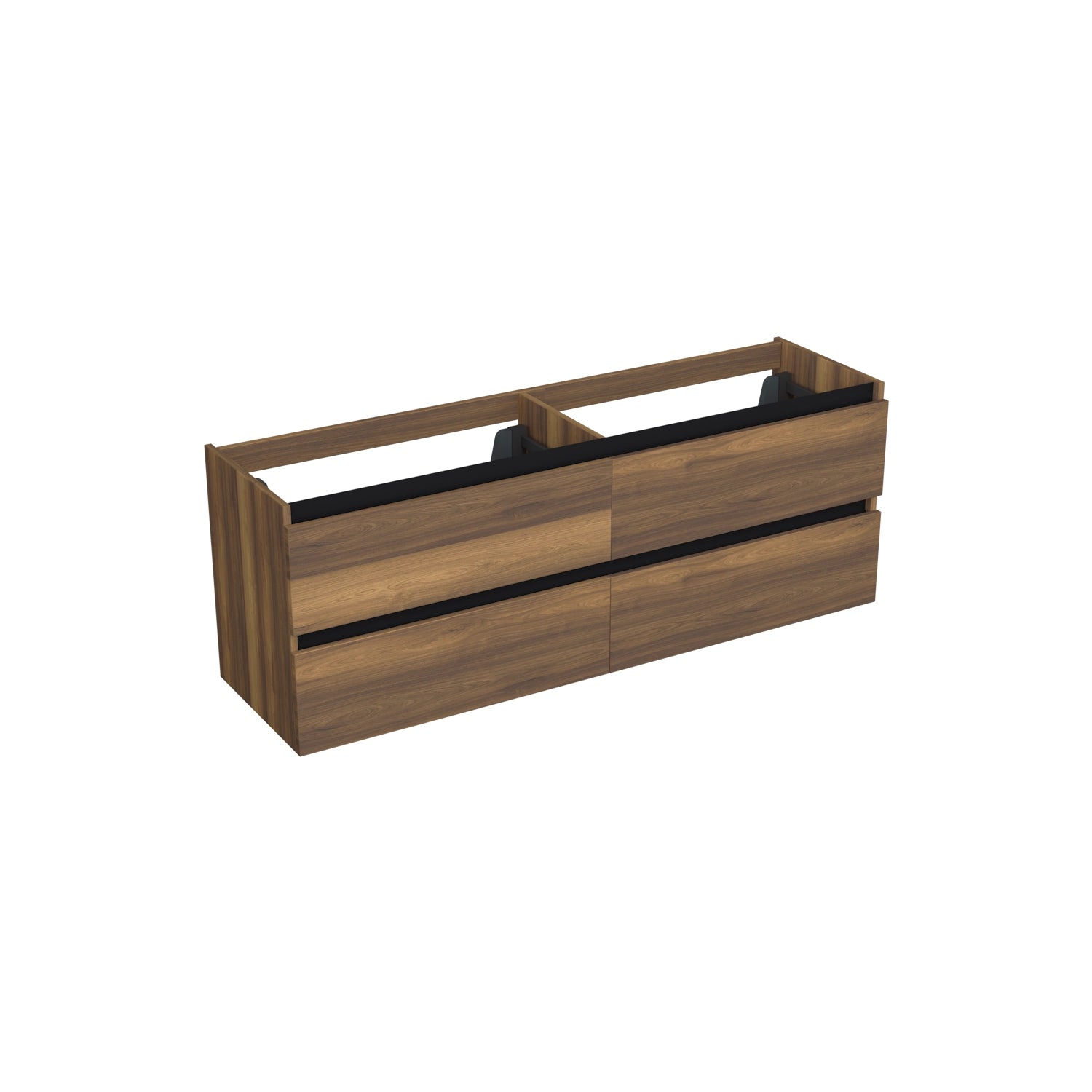 Dutchline Badmeubel Onderkast - Hamilton - 200X46Cm - 4 Lades - 2 Uitsparingen