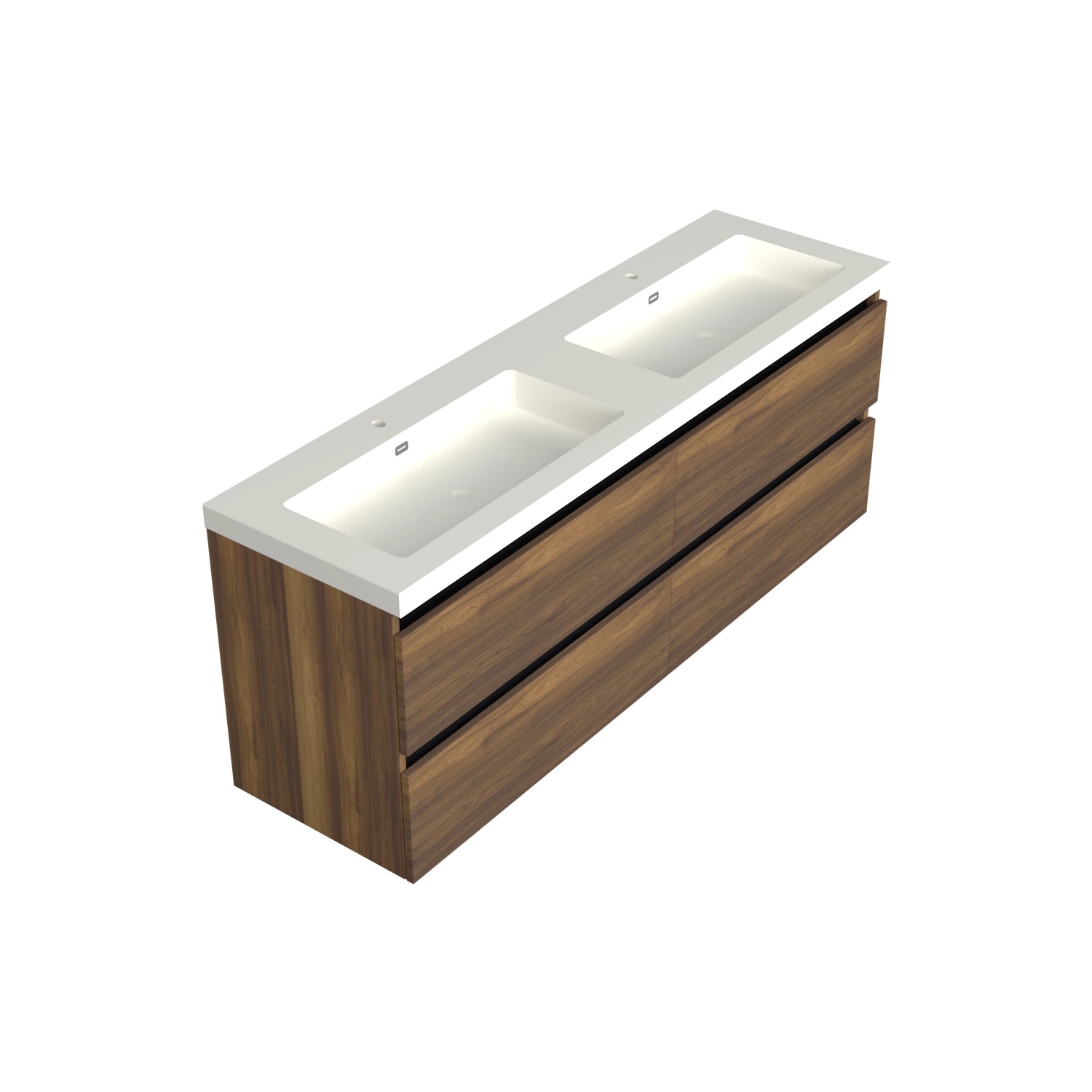 Dutchline Badmeubel Onderkast - Hamilton - 200X46Cm - 4 Lades - 2 Uitsparingen