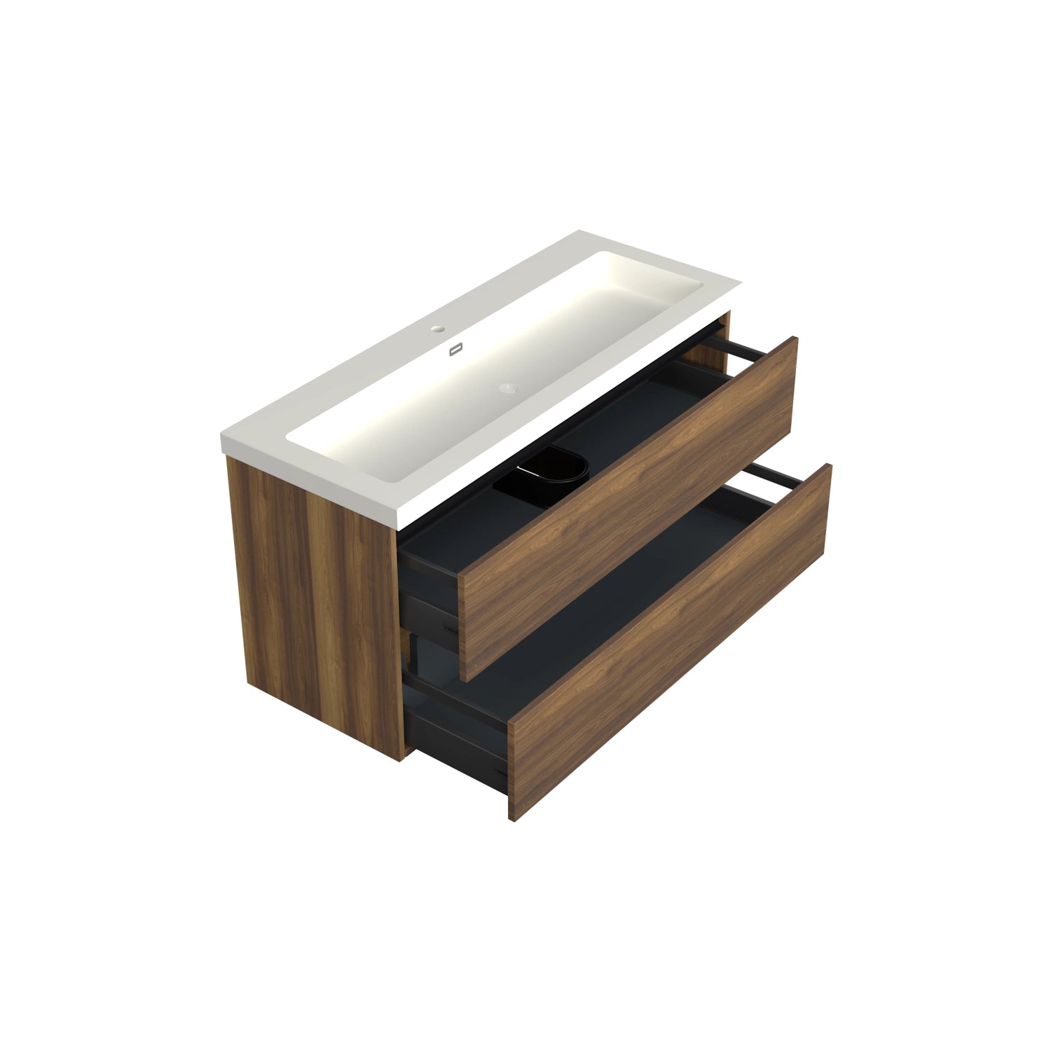 Dutchline Badmeubel Onderkast Midden - Hamilton - 120X46Cm - 2 Lades - 1 Uitsparing